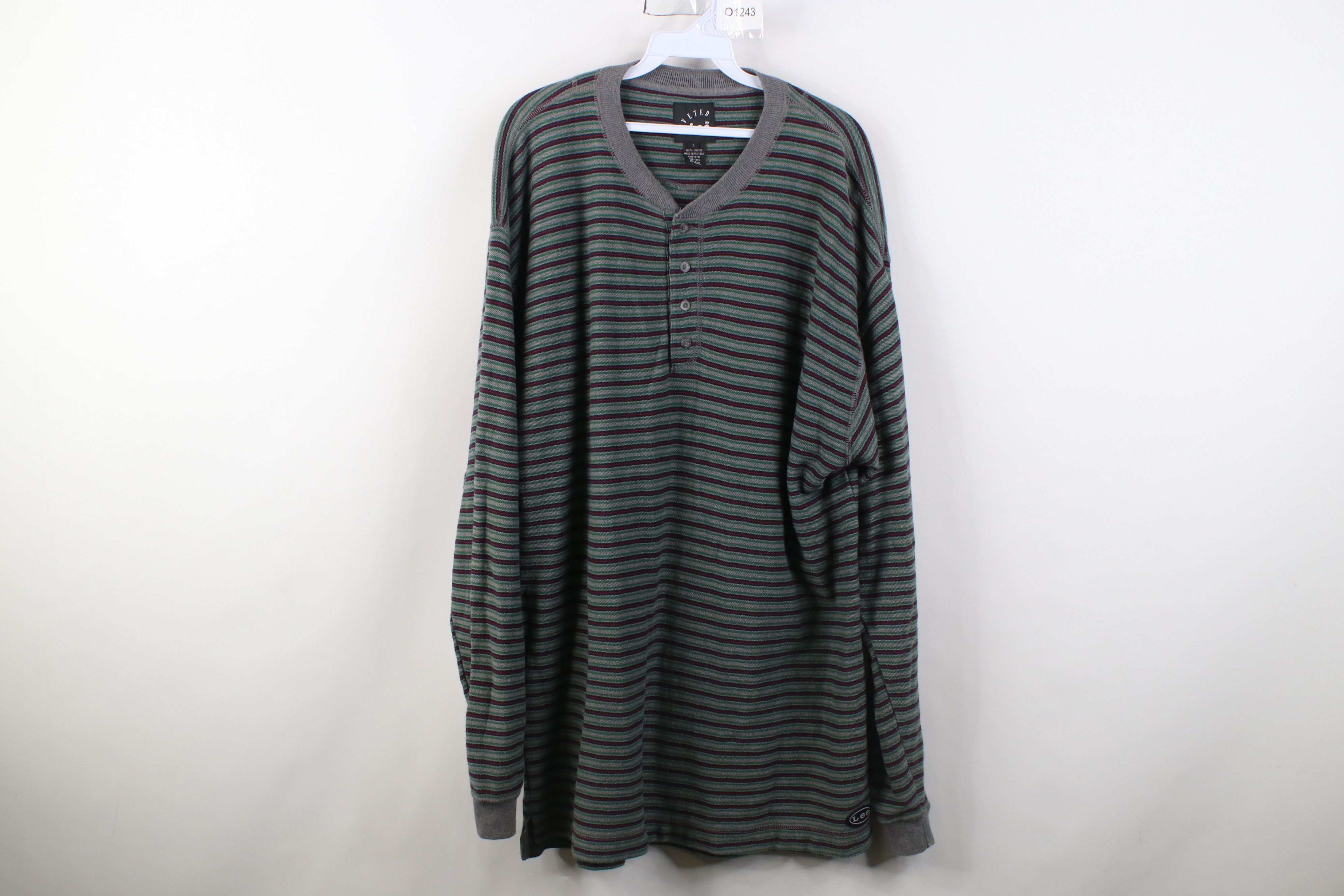 Lee Vintage 90s Lee Thermal Knit Long Sleeve Henley T-Shirt Size US L / EU 52-54 / 3 - 1 Thumbnail