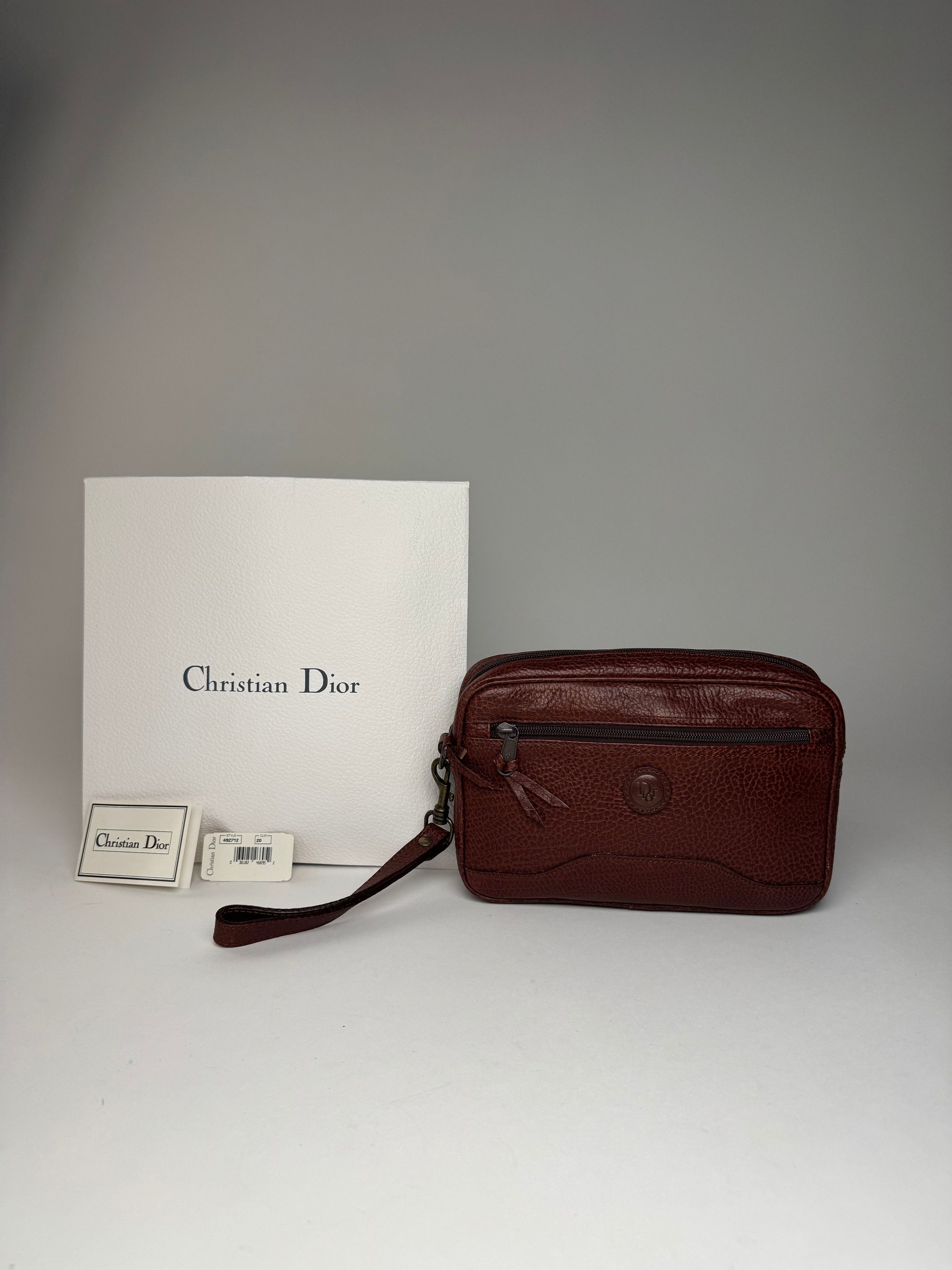 Dior Vintage Leather Clutch Brown Size ONE SIZE - 1 Thumbnail