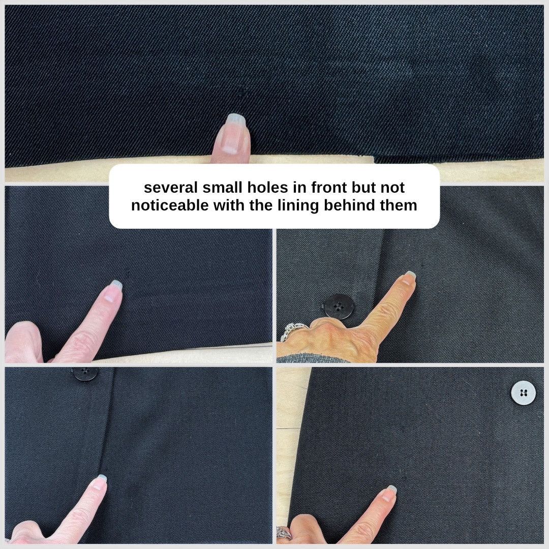 Vintage Vintage 1990s Black Wool Button Front Mini Wrap Skirt Size 28" / US 6 / IT 42 - 4 Thumbnail
