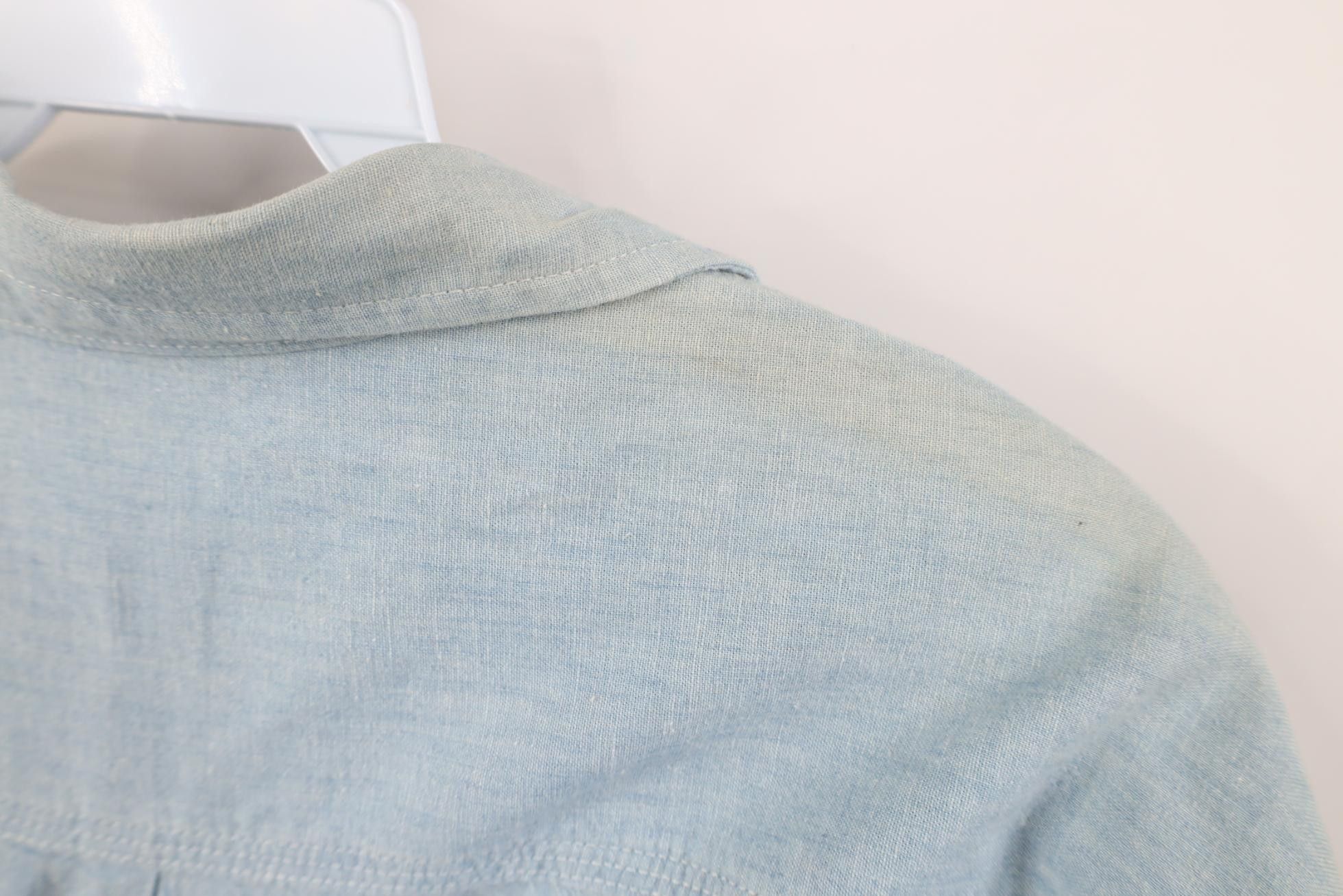 Calvin Klein Deadstock Vtg 90s Calvin Klein Chambray Work Collared Shirt Size US L / EU 52-54 / 3 - 11 Thumbnail