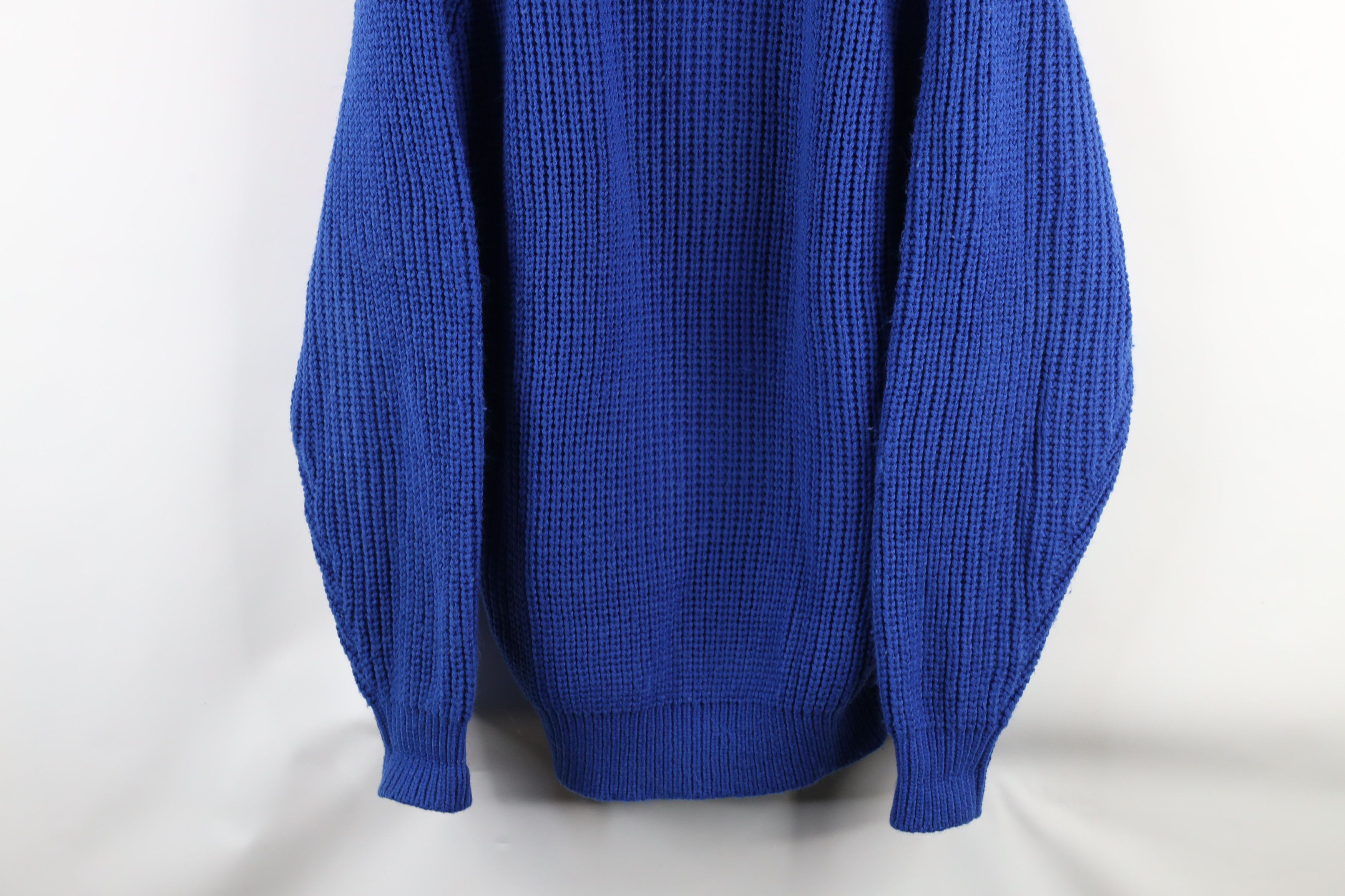 Vintage Vintage 90s Streetwear Chunky Ribbed Knit Sweater Royal Blue Size US XXL / EU 58 / 5 - 3 Thumbnail
