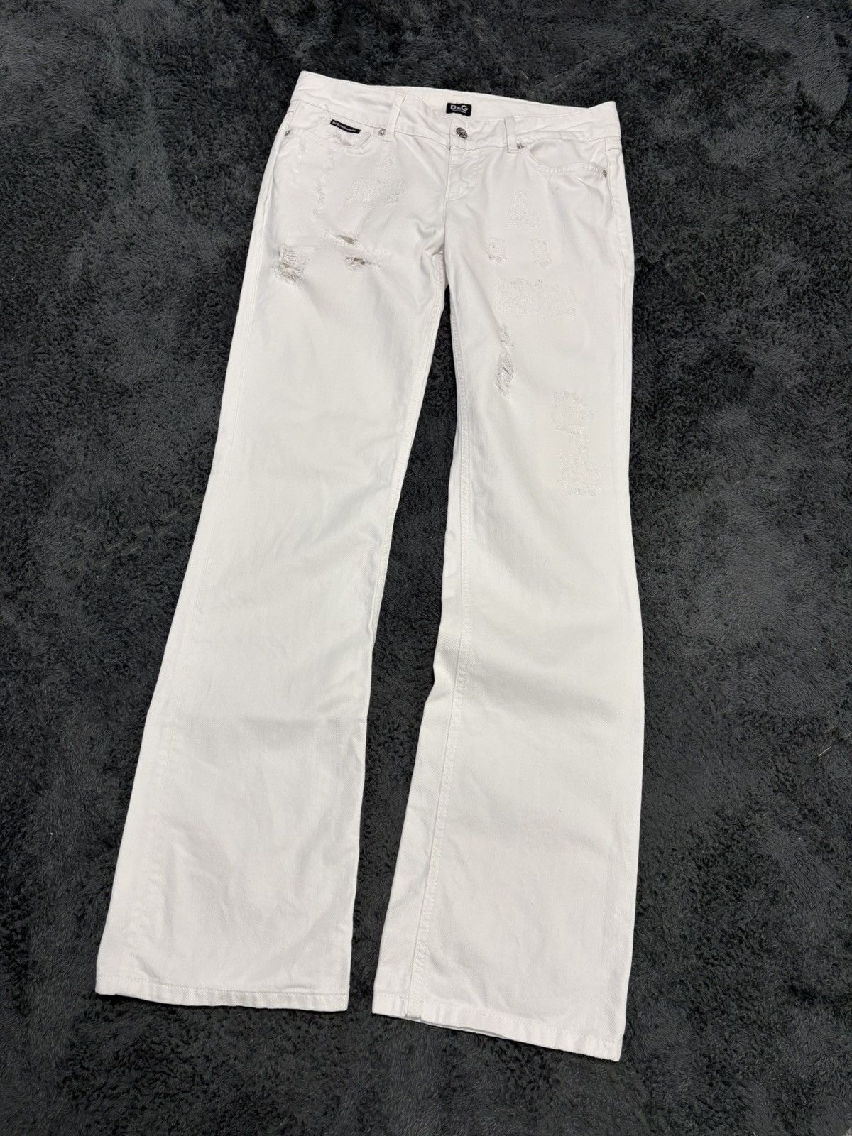 Dolce & Gabbana Rare Dolce & Gabbana Y2K Distressed Flared Jeans Size US 29 - 1 Thumbnail