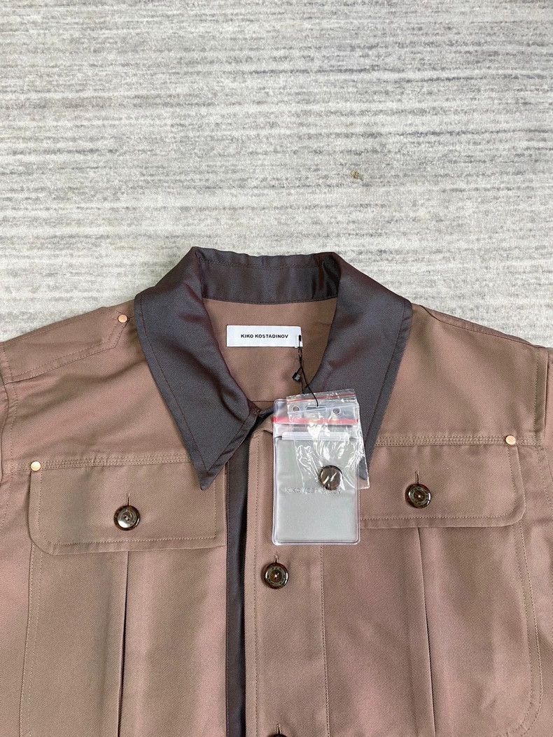 Kiko Kostadinov KIKO KOSTADINOV Brown Leather and Fabric Jacket ZLATYU Uni Size US S / EU 44-46 / 1 - 5 Thumbnail