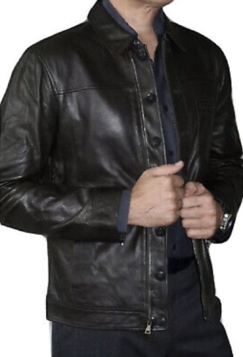 John Varvatos Biker Leather Jacket EU 52 USA 42 Size US L / EU 52-54 / 3 - 5 Thumbnail