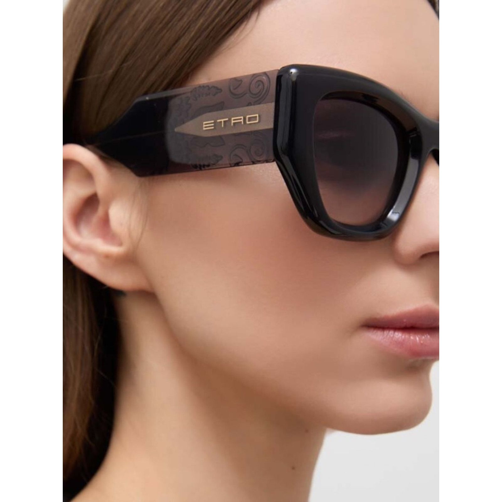Etro New! ETRO ETRO0017/S KB79O Black Cat-Eye Sunglasses Size ONE SIZE - 4 Thumbnail
