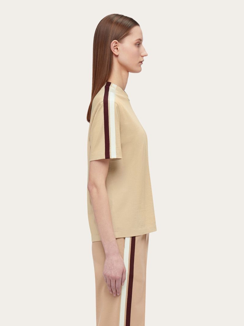Salvatore Ferragamo o1s1rm0126 Sporty T-Shirt in Beige Size M / US 6-8 / IT 42-44 - 3 Thumbnail