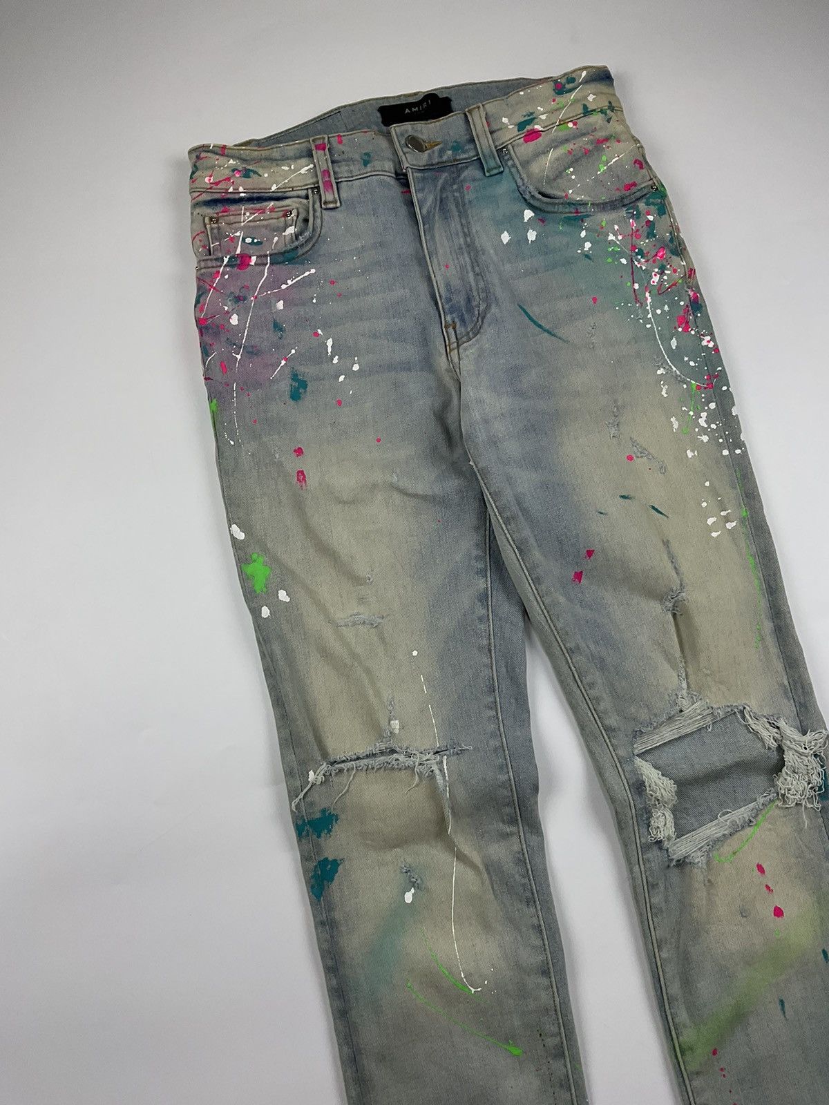 Amiri Amiri S/S'19 Distressed Paint Splatter Denim Pants Size US 28 / EU 44 - 4 Thumbnail