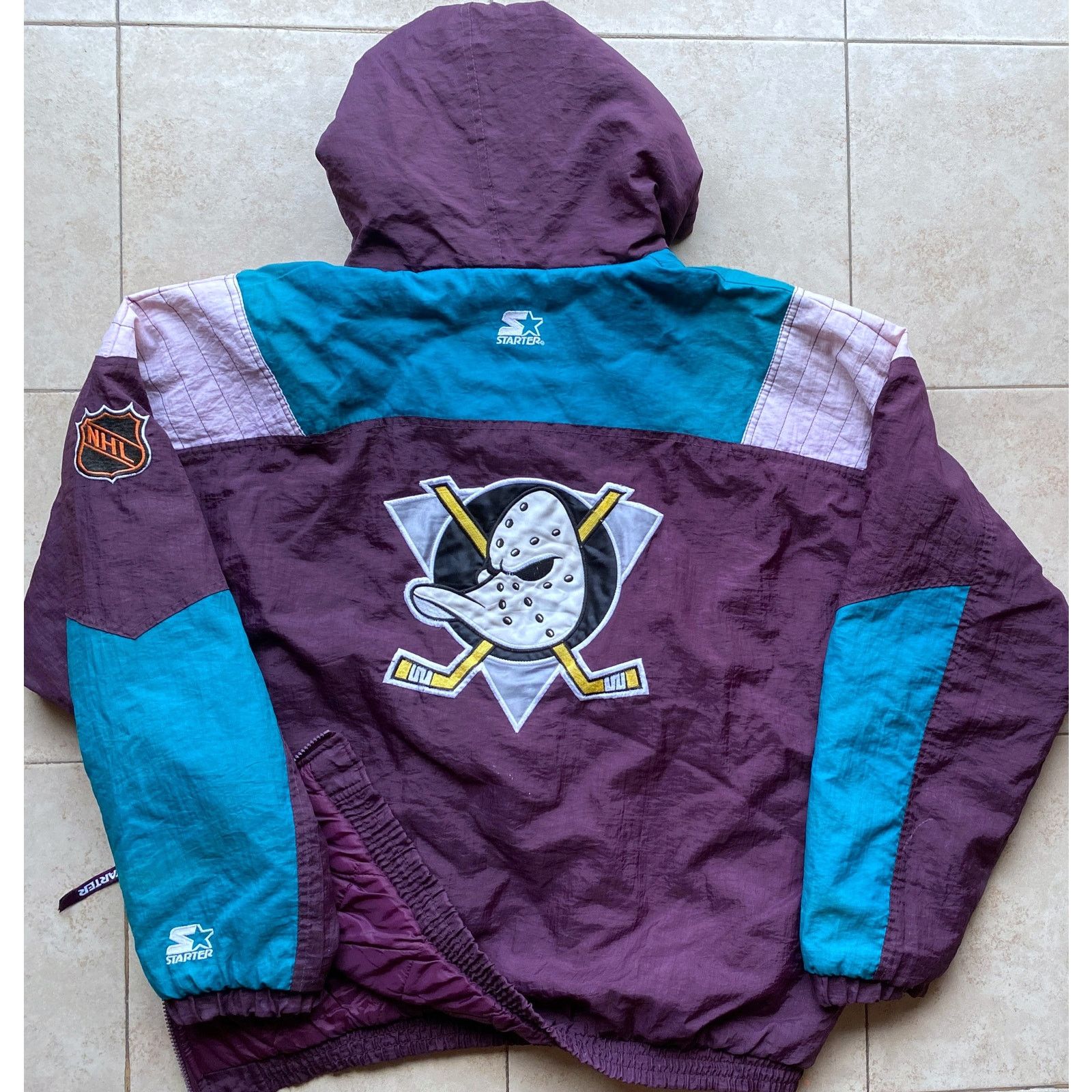 NHL × Starter Anaheim Mighty Ducks 90s STARTER puffer Pullover XL NHL vtg Size US XL / EU 56 / 4 - 3 Thumbnail