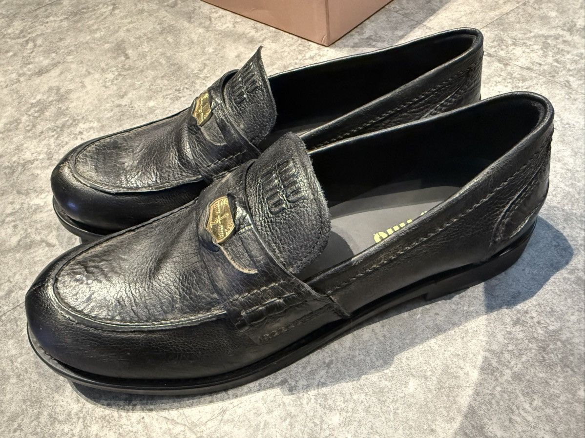 Miu Miu MIU MIU Embellished effect leather penny loafers Size US 12 / IT 42 - 2 Thumbnail
