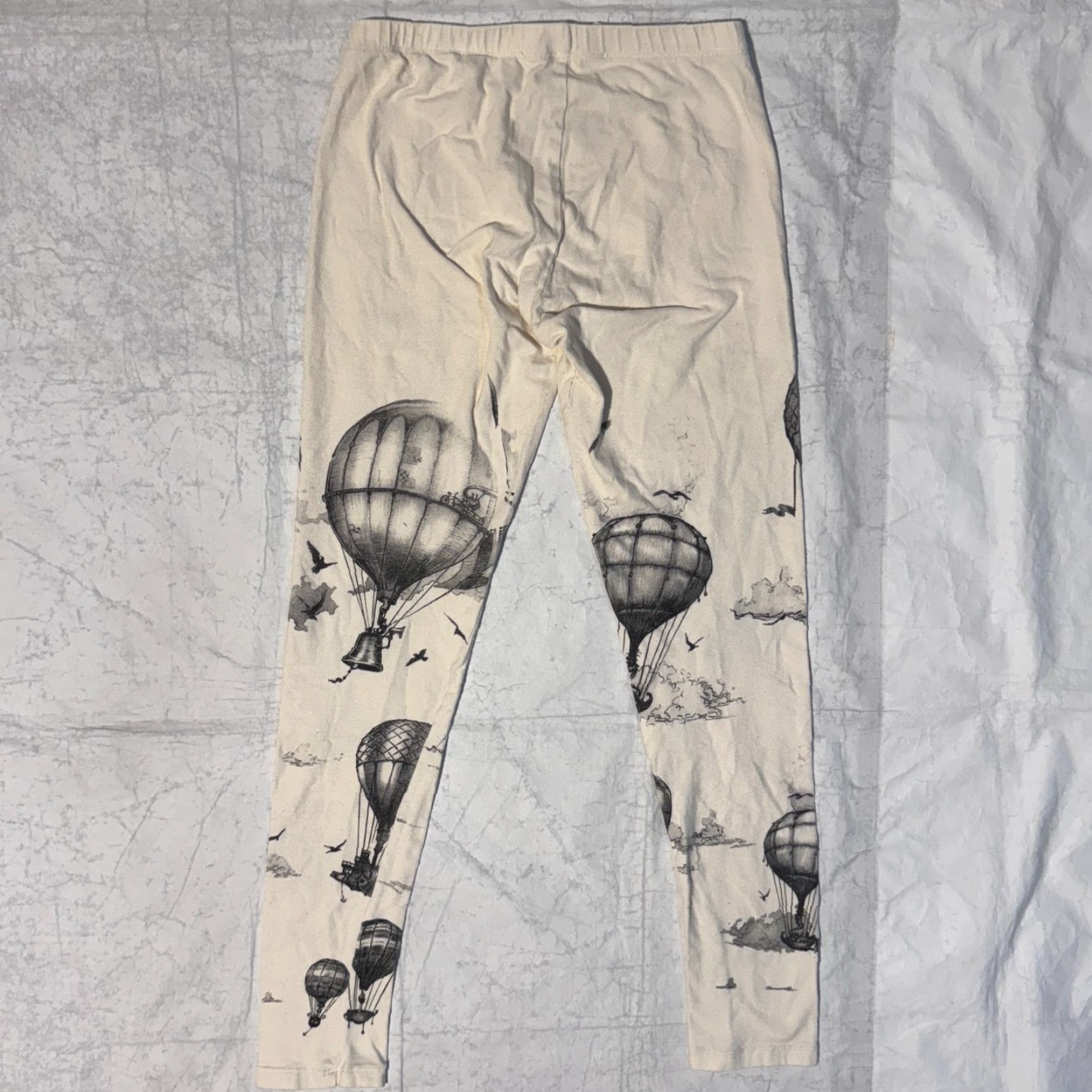 Vintage Carousel Ink Leggings Womens M Ivory Steampunk Vintage No Pattern Solid Casual Party/Cocktail Travel 25.5in Inseam 8.5-10.5in Rise Regular Size 32" / US 10 / IT 46 - 8 Thumbnail