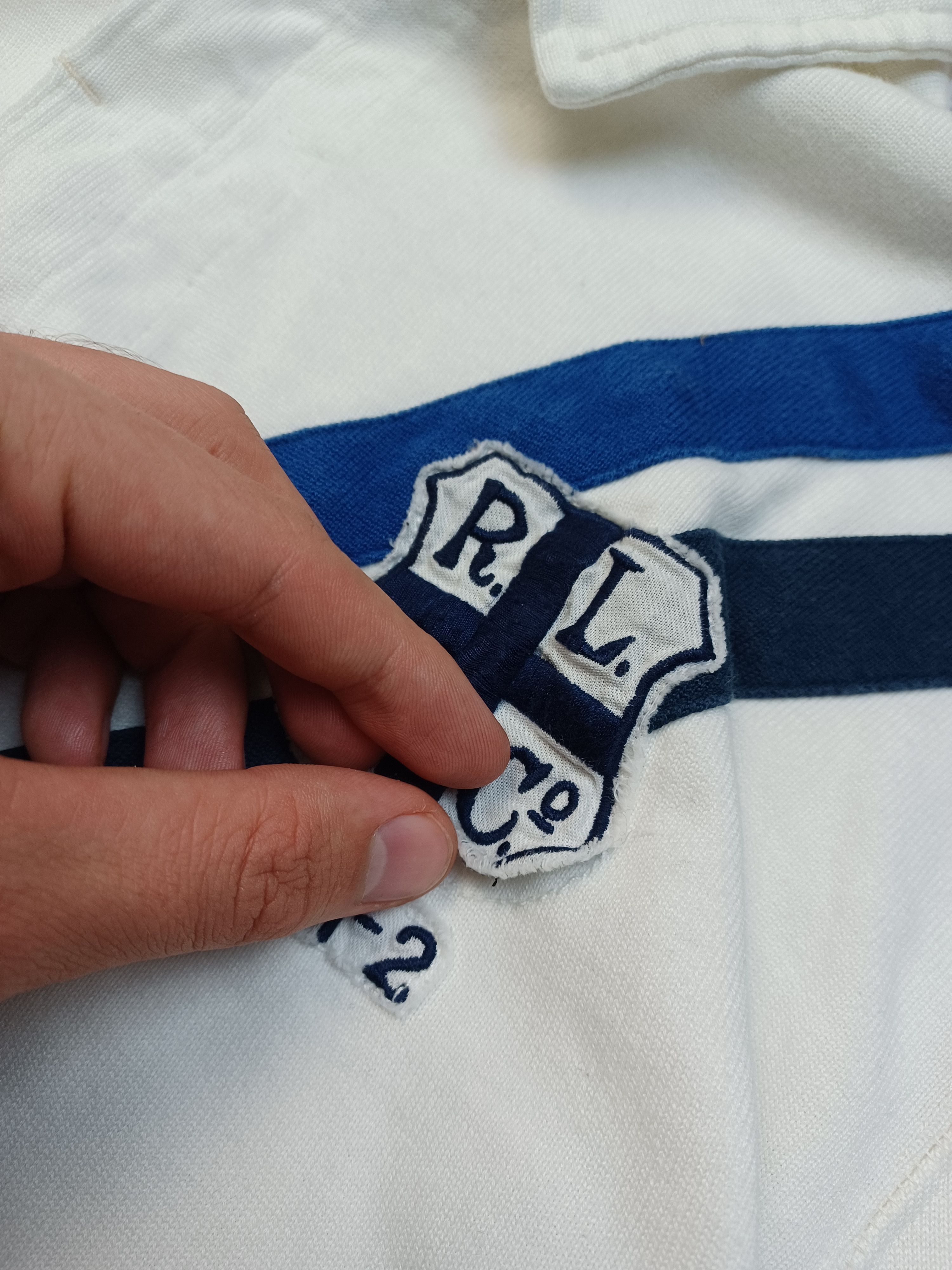 Polo Ralph Lauren Vintage 90s White Polo Ralph Lauren Regby Shirt Size US XL / EU 56 / 4 - 7 Thumbnail