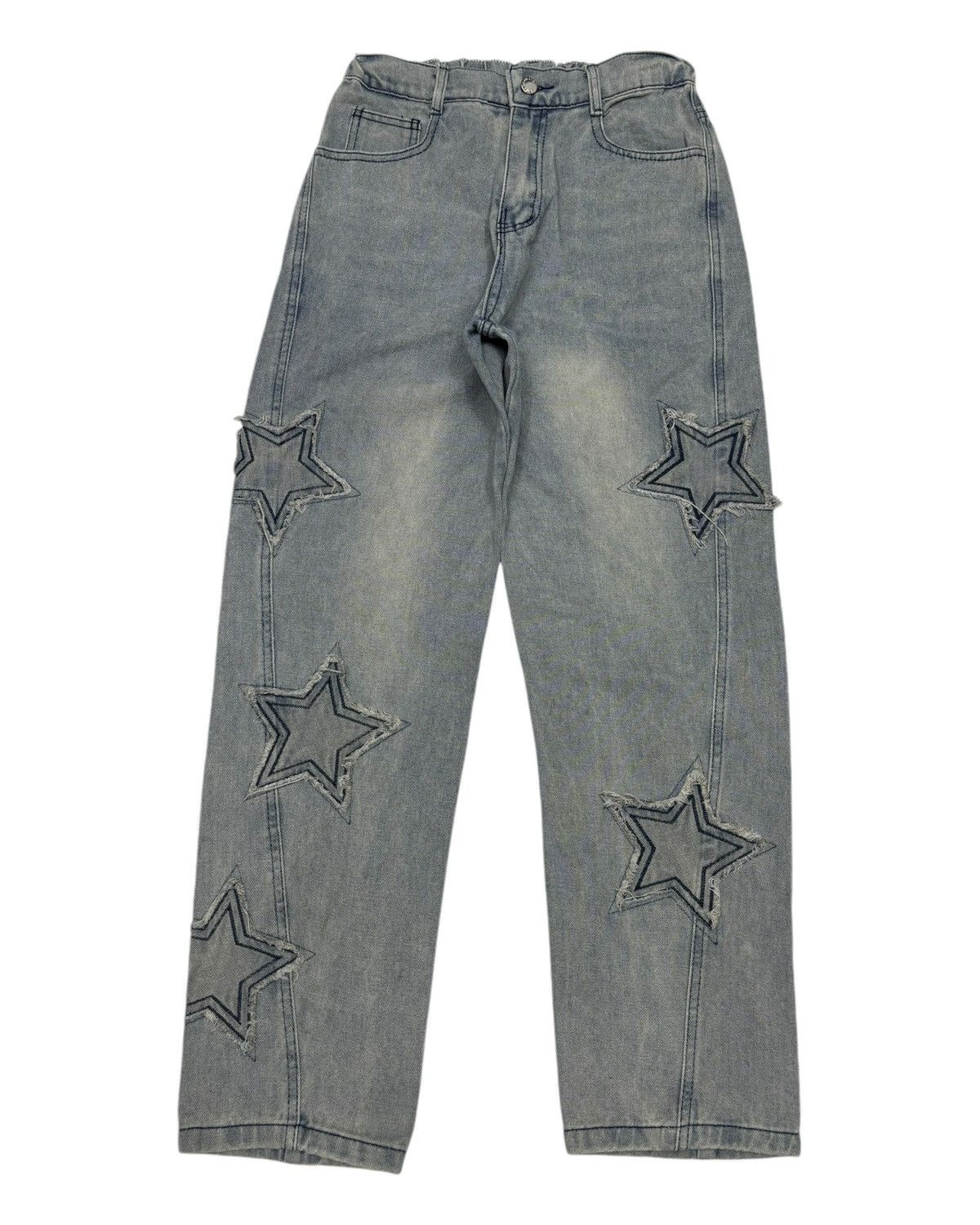 JNCO Star Embroidery Jeans Japanese Street Fashion Style Size 26" / US 2 / IT 38 - 1 Thumbnail