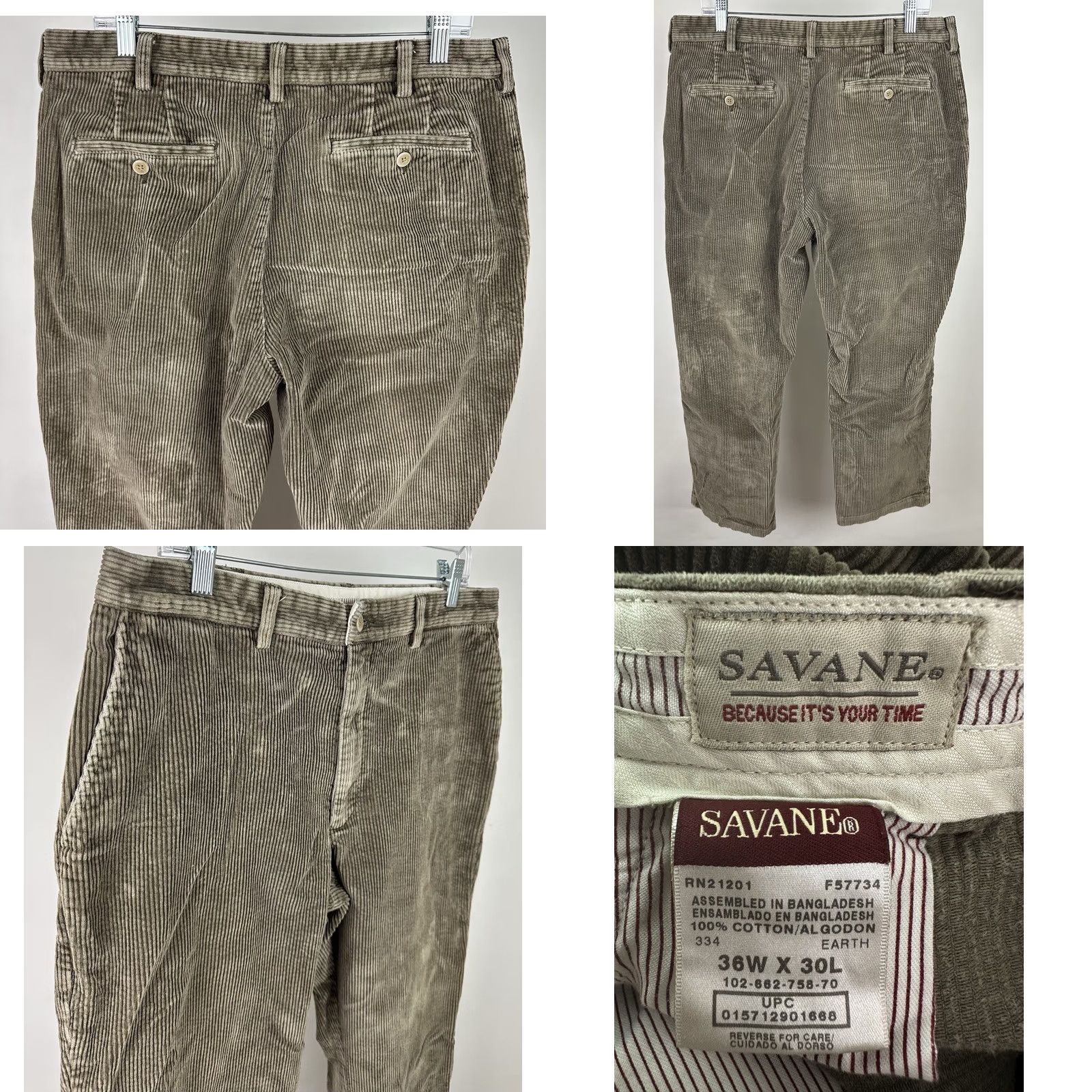 Savane VINTAGE Savane Corduroy Pants Mens 36 Chino Size US 36 / EU 52 - 8 Thumbnail