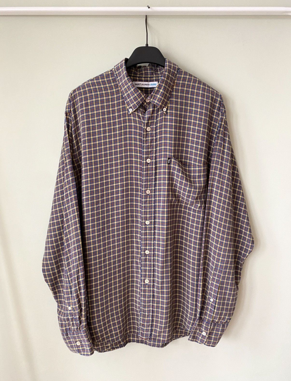 Saint Laurent Paris Saint Laurent jeans vintage checkered long sleeve shirt Size US XL / EU 56 / 4 - 1 Thumbnail