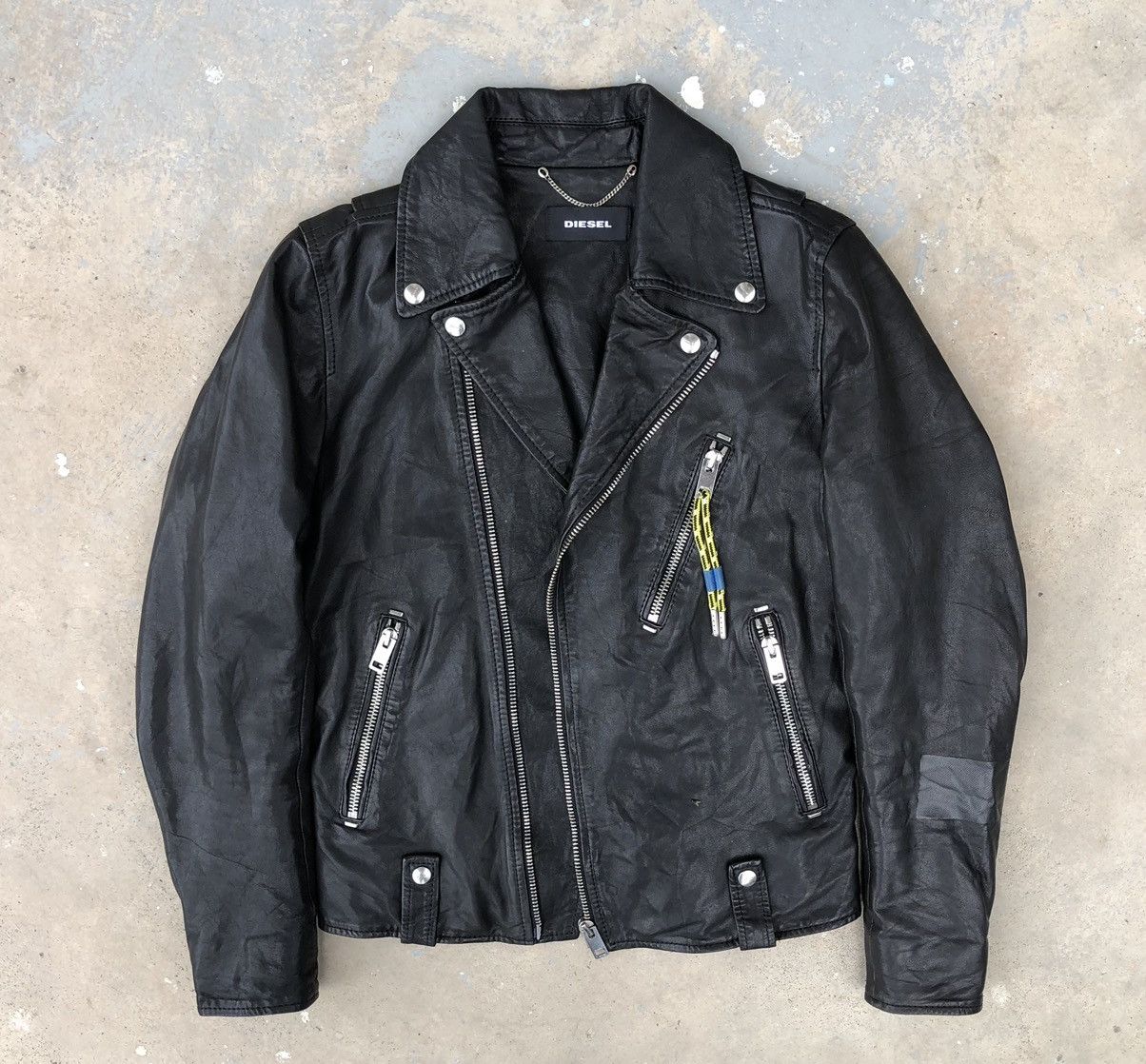Vintage DIESEL Willcox Double Collar Leather Jacket