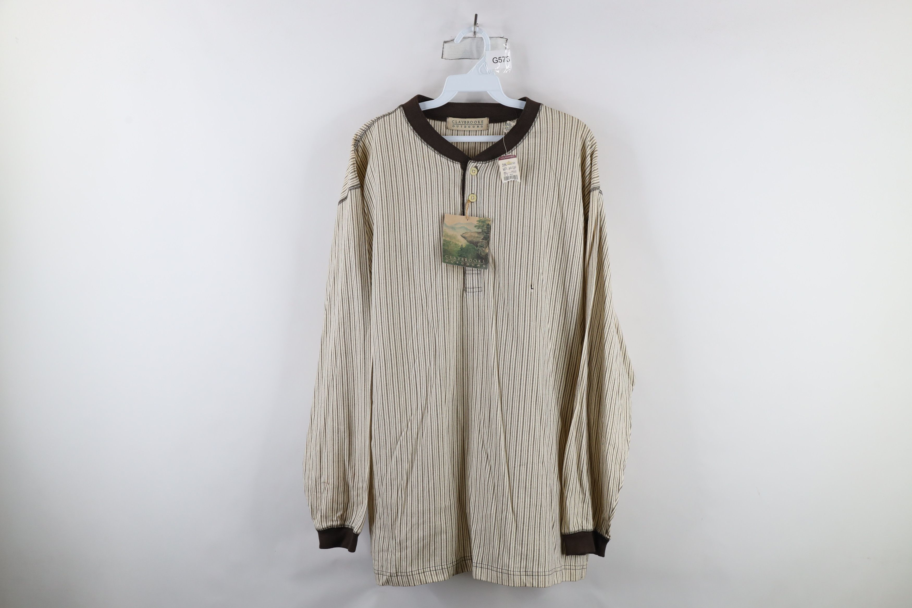 Vintage Deadstock Vintage 90s Streetwear Long Sleeve Henley T-Shirt Size US L / EU 52-54 / 3 - 1 Thumbnail