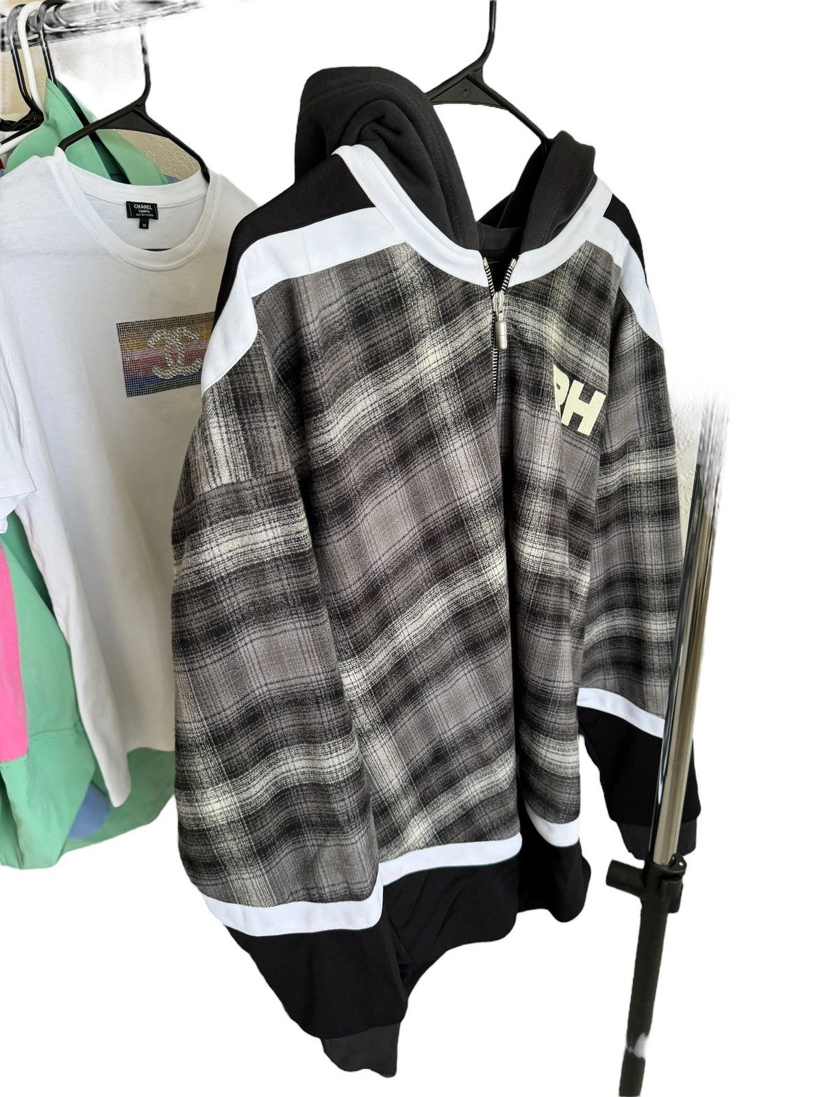 Rhude Hockey Hybrid Zip Up Hoodie Size US L / EU 52-54 / 3 - 3 Thumbnail
