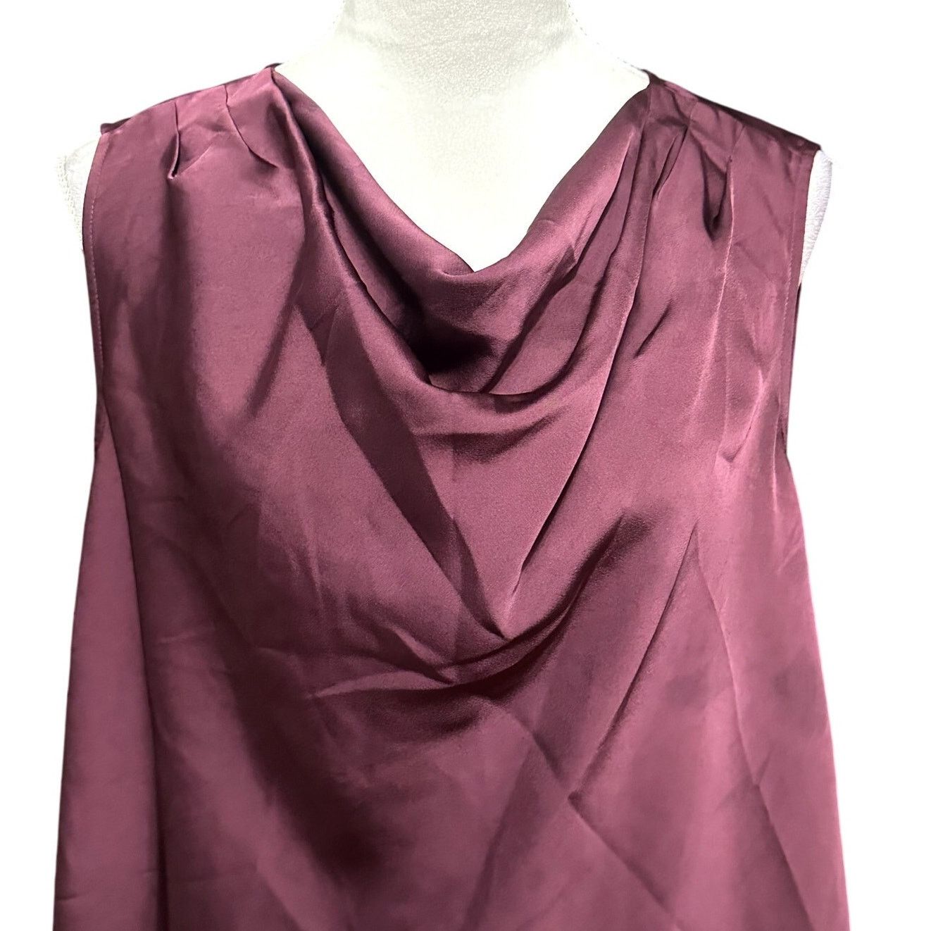 Other Halogen Blouse Top Cowl Neck Sleeveless Satin Purple S NWOT Size S / US 4 / IT 40 - 3 Thumbnail