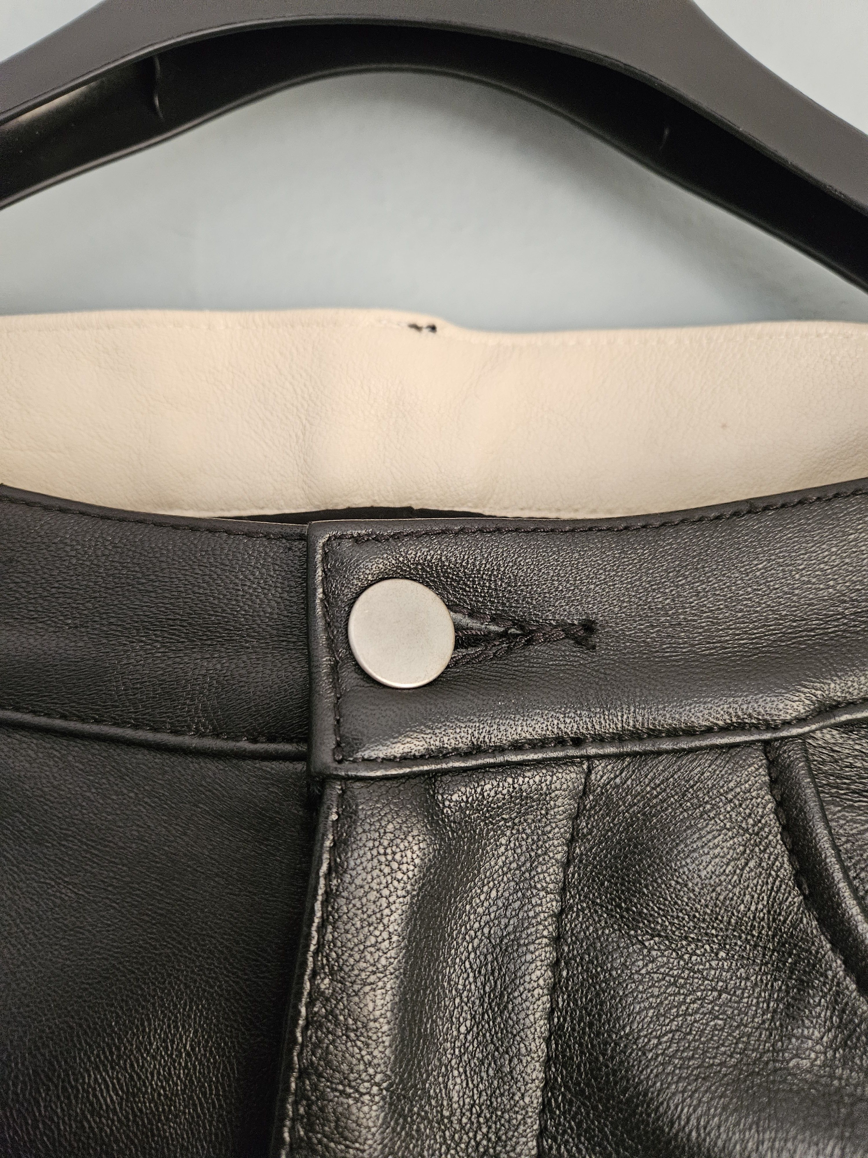Satoshi Nakamoto Black Leather Moto Track Pants Size US 32 / EU 48 - 9 Thumbnail