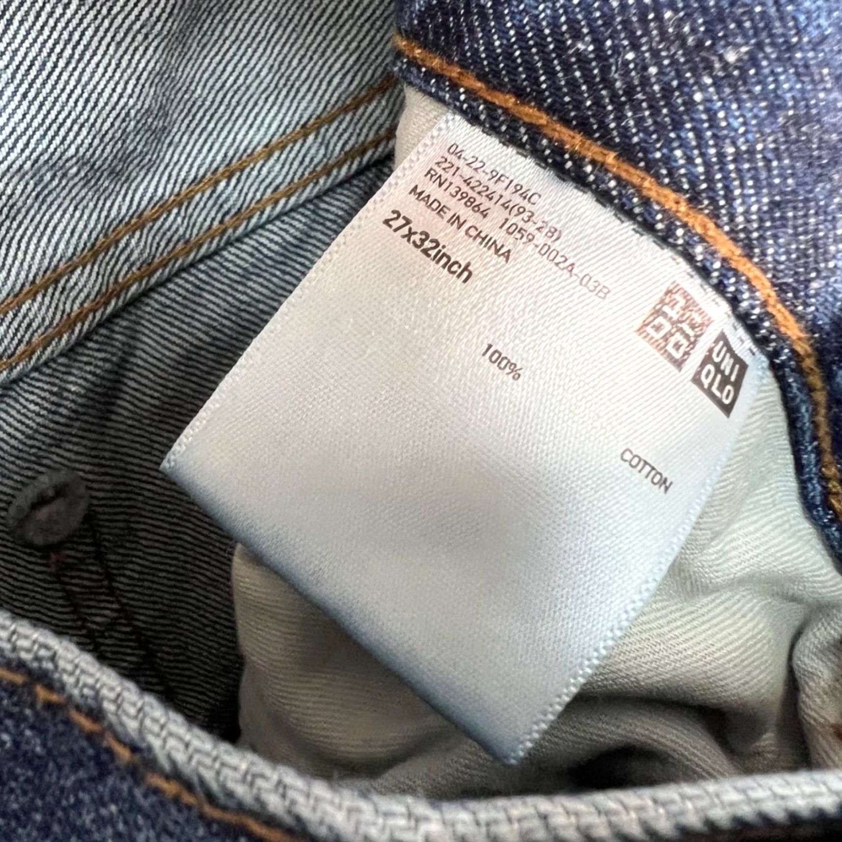 Uniqlo Uniqlo U Womens Jeans 27 x 32 High-Waisted Straight-Leg 100% Cotton Blue Denim Size 27" / US 4 / IT 40 - 4 Thumbnail