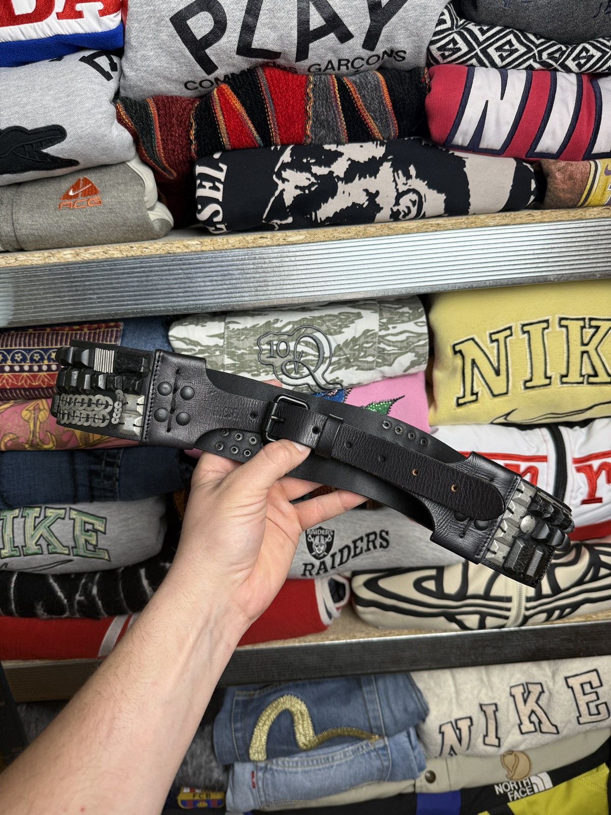 Diesel Vintage Diesel Studded Metal Logo Y2k Leather Archive Belt Size ONE SIZE - 1 Thumbnail