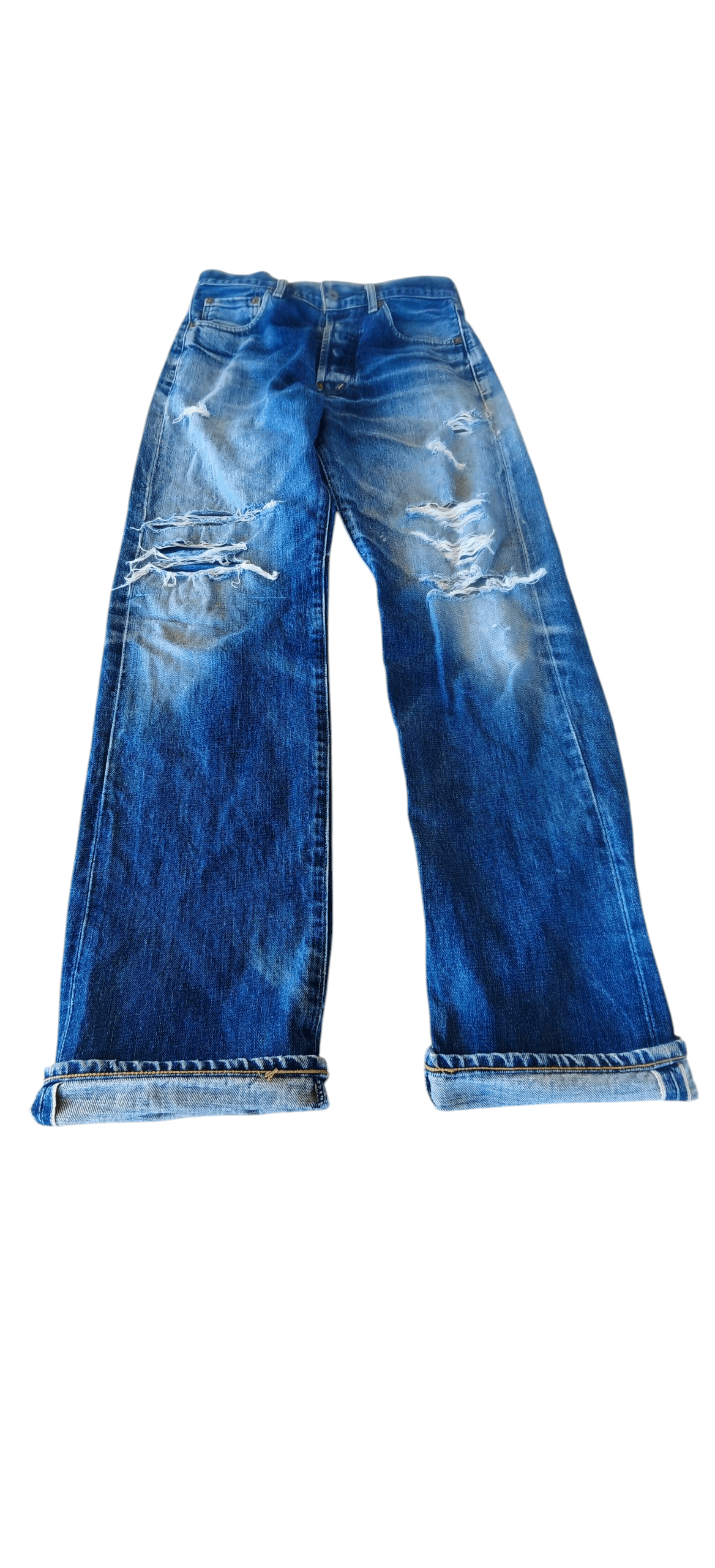 Levi's Vintage Clothing Levis 502 made in Japan selvedge distressed jeans Size US 30 / EU 46 - 6 Thumbnail