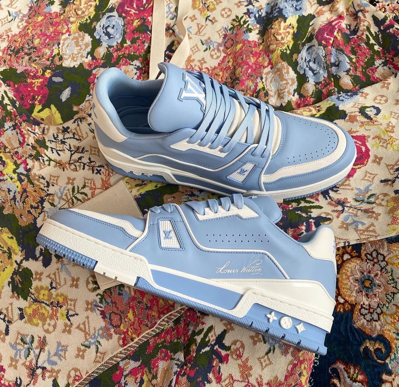 Louis Vuitton #54 SKY BLUE SNEAKERS Size US 11 / EU 44 - 1 Thumbnail