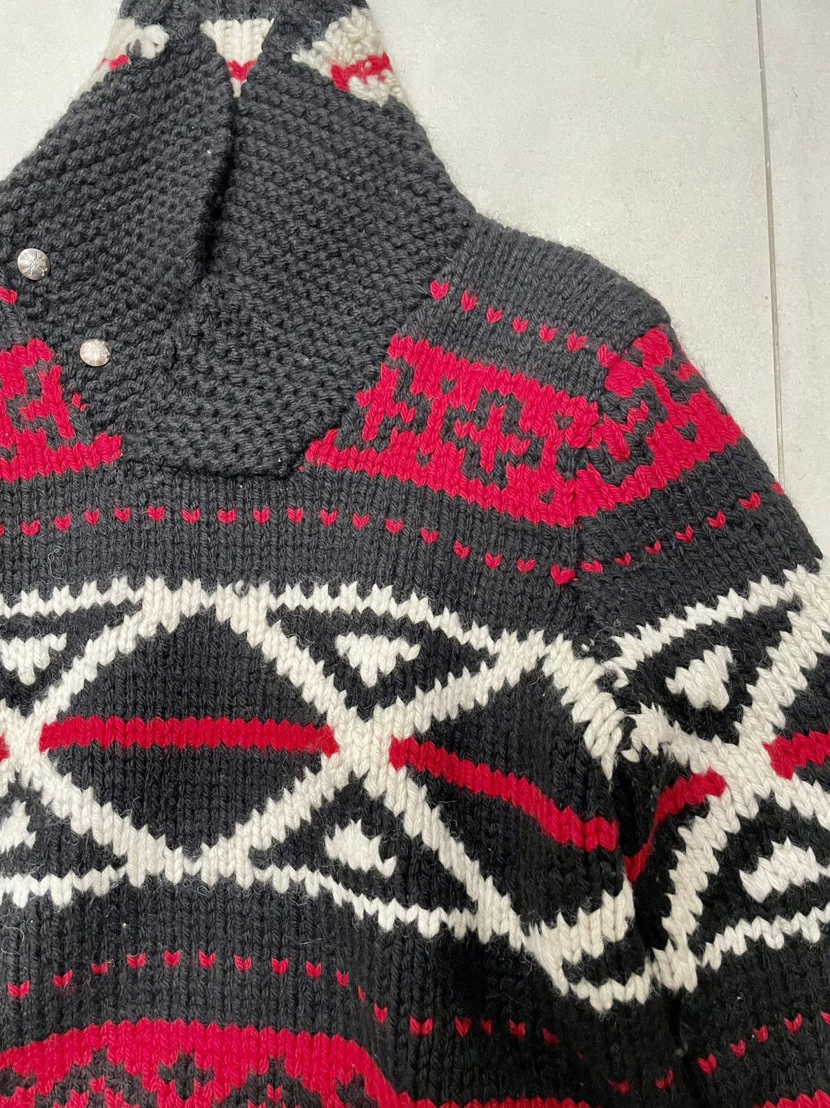 Polo Ralph Lauren × Ralph Lauren × Vintage Ralph Lauren Aztec Pattern Hand Knit Chunky Wool Sweater M Size US M / EU 48-50 / 2 - 8 Thumbnail