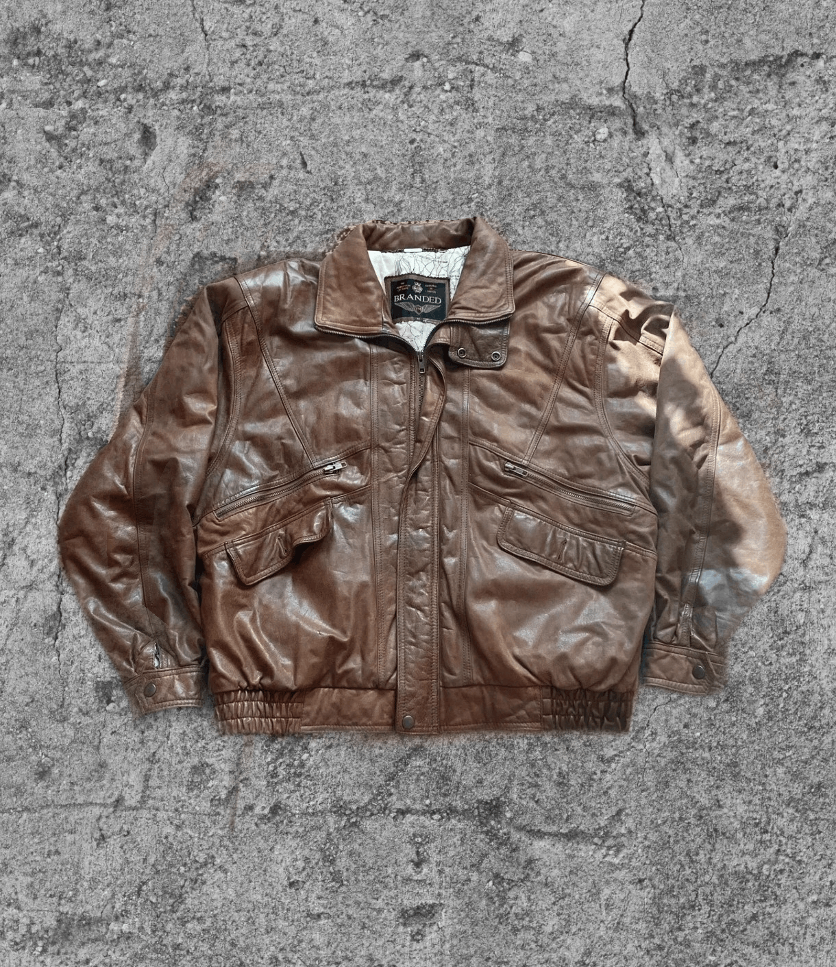 Vintage brown vintage korean leather bomber jacket Size US L / EU 52-54 / 3 - 1 Thumbnail
