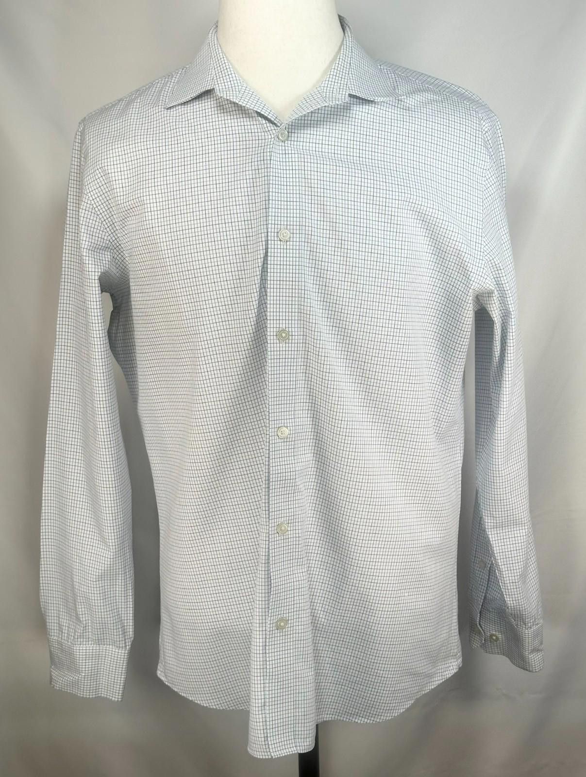 Banana Republic Banana Republic Checked Non-Iron Slim Button Up White Mens L Size US L / EU 52-54 / 3 - 1 Thumbnail