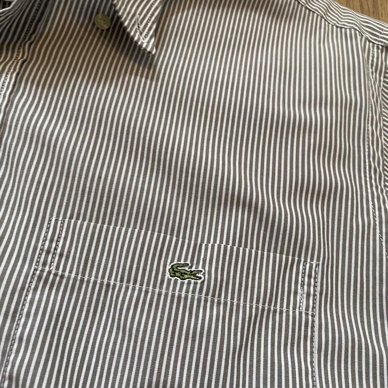 Lacoste Green and white Lacoste striped cotton shirt Premium Size US M / EU 48-50 / 2 - 4 Thumbnail