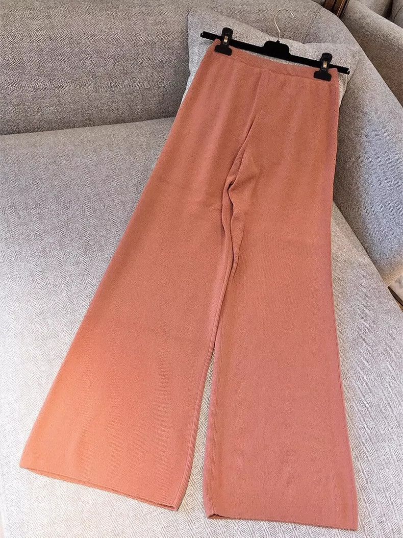 Loro Piana LORO PIANA Small cashmere knit wide leg pants Size 25" / US 0 / IT 36 - 2 Thumbnail
