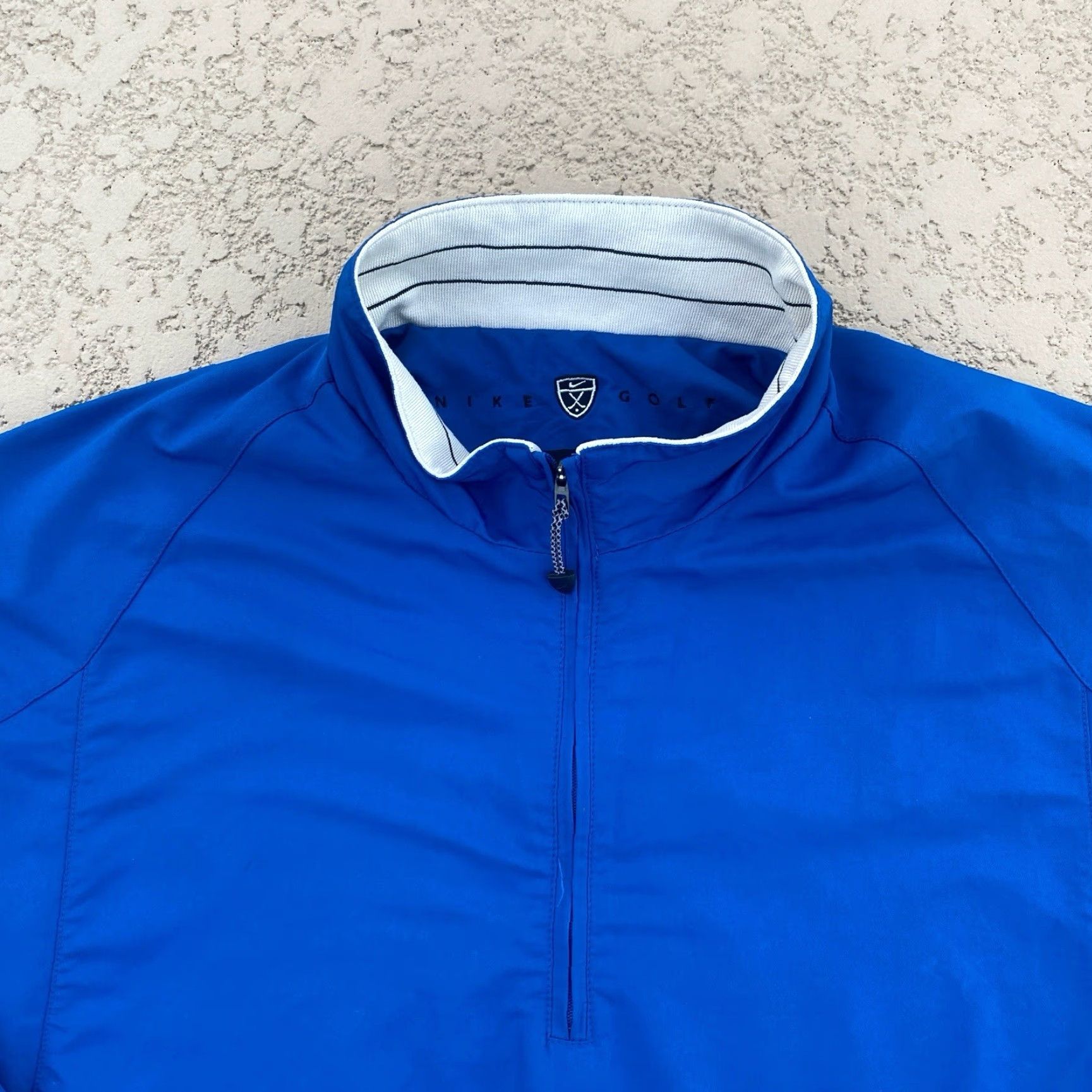 Nike VINTAGE Nike Golf Jacket Swoosh Nylon Blue XL Men Windbreaker 90s Style Size US XL / EU 56 / 4 - 2 Thumbnail