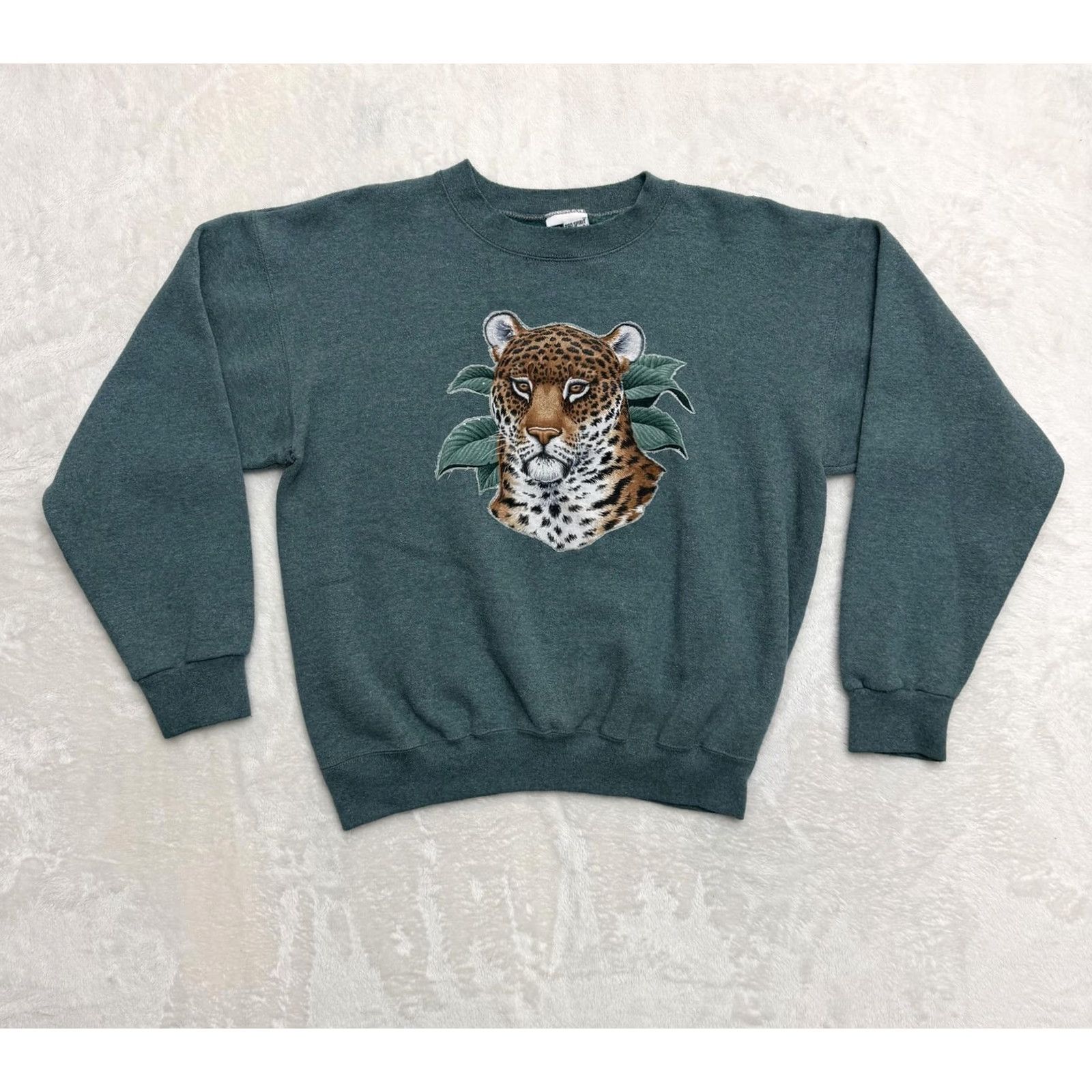 ESPIRIT Pro Spirit Leopard Sweatshirt Mens Large Green Embroidered Crewneck Made USA Size US L / EU 52-54 / 3 - 2 Thumbnail