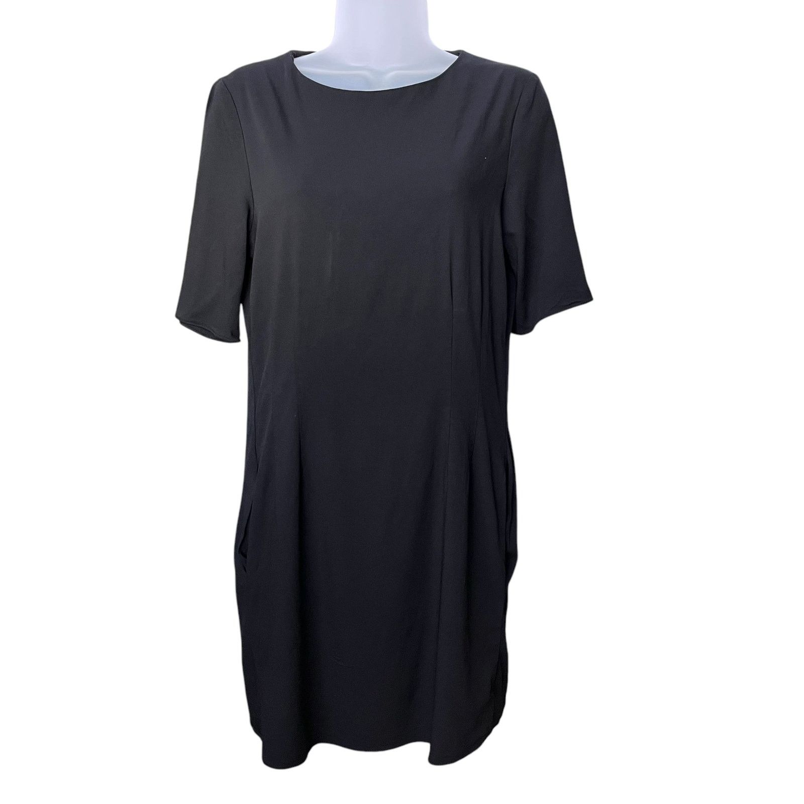 Olivier Theyskens × Theory Theyskens' Theory Black T-Shirt Shift Mini Dress Size S / US 4 / IT 40 - 2 Thumbnail