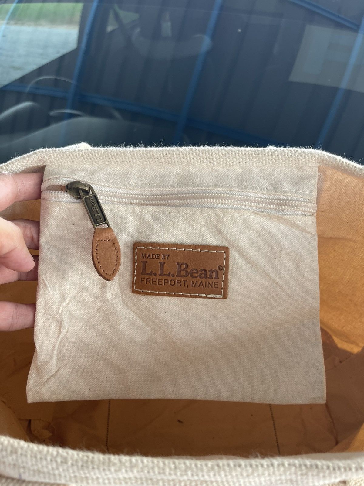 L.L. Bean Vintage L.L.Bean Canvas Leather Tote Bag Size ONE SIZE - 10 Thumbnail