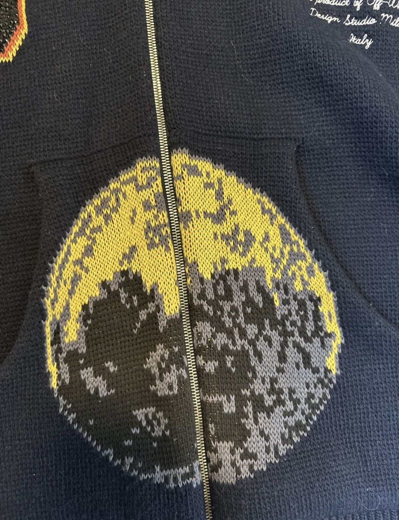 Off-White Crystal Embellished Moon Phase Kit Wool Hooded Zip Up Sweat Size US XL / EU 56 / 4 - 4 Thumbnail