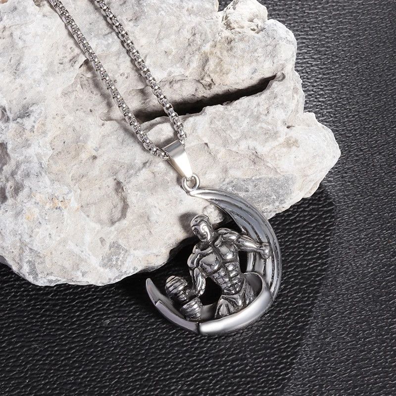 Jewelry × Vintage Moon Gym Muscle Men Necklace Size ONE SIZE - 3 Thumbnail