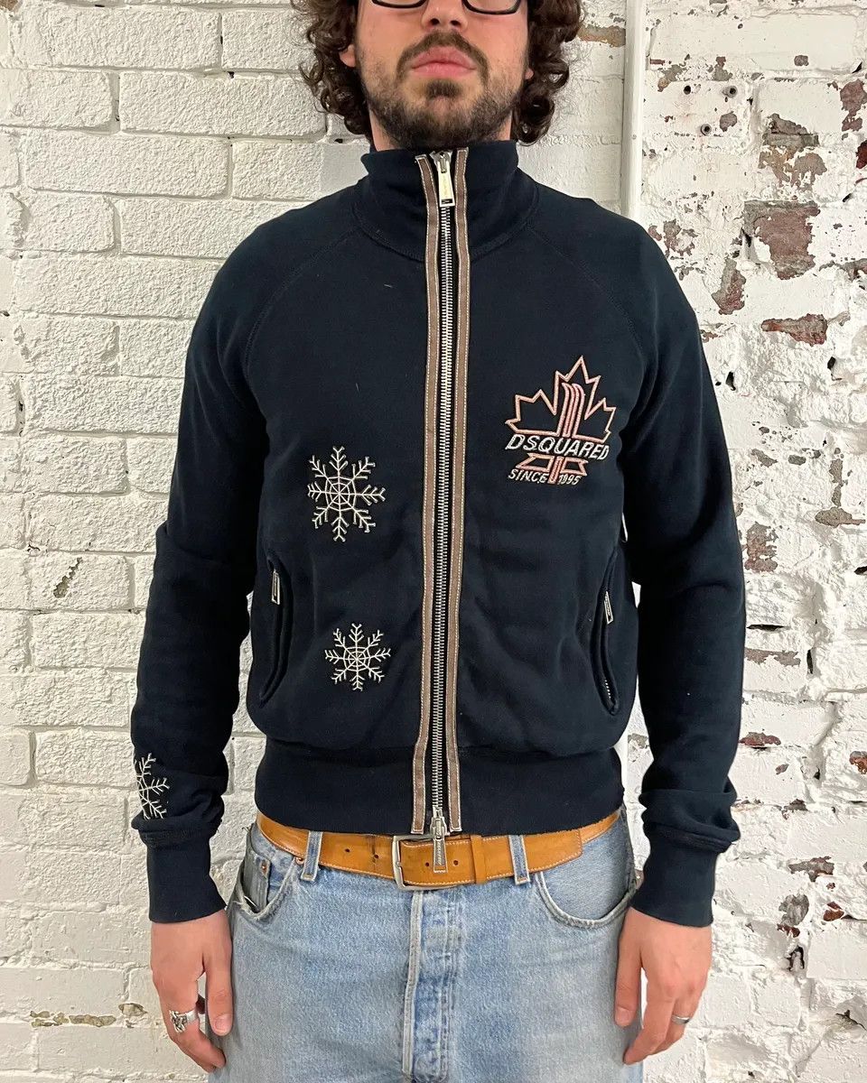 Dsquared2 2000s Dsquared2 Black Flakes Patches Zip-up Sweater Size US M / EU 48-50 / 2 - 2 Thumbnail