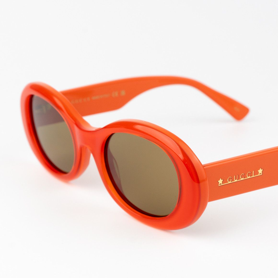 Gucci NEW Gucci GG1587S 003 Orange Brown Women Oval Sunglasses Size ONE SIZE - 5 Thumbnail