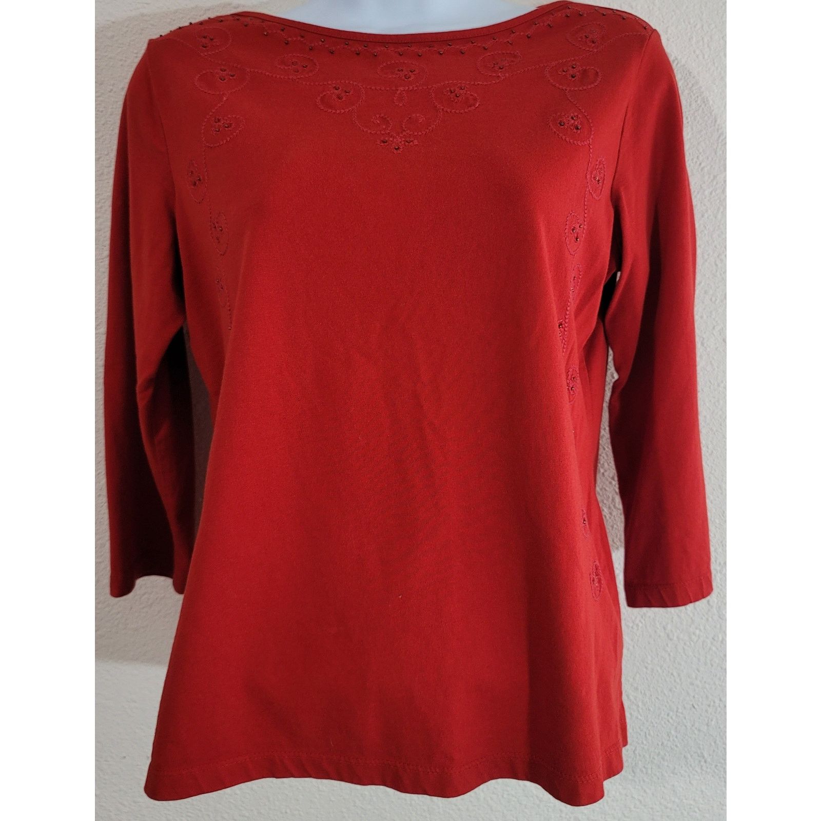 Other Villager Sport Red Embroidered Beaded Detail Small Size S / US 4 / IT 40 - 1 Thumbnail