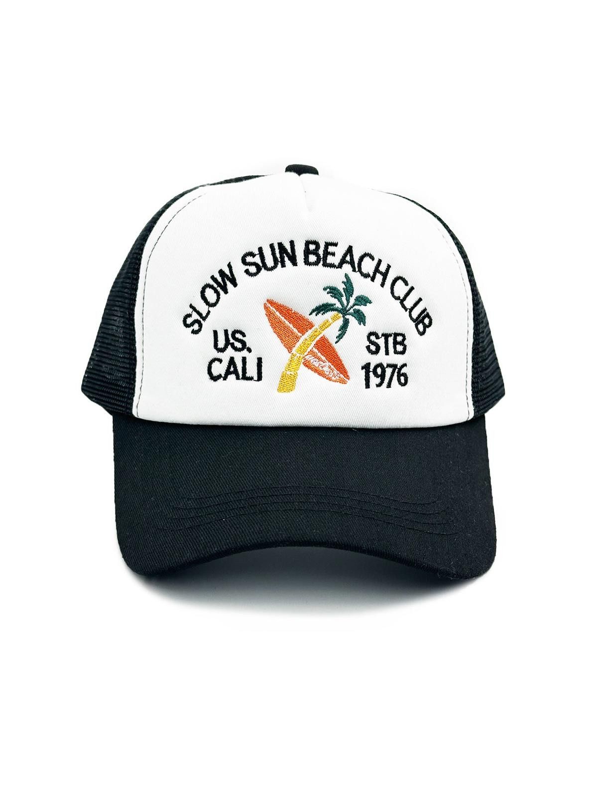 Vintage 'Slow Sun Beach Club' Embroidered Mesh Trucker Hat Size ONE SIZE - 5 Thumbnail