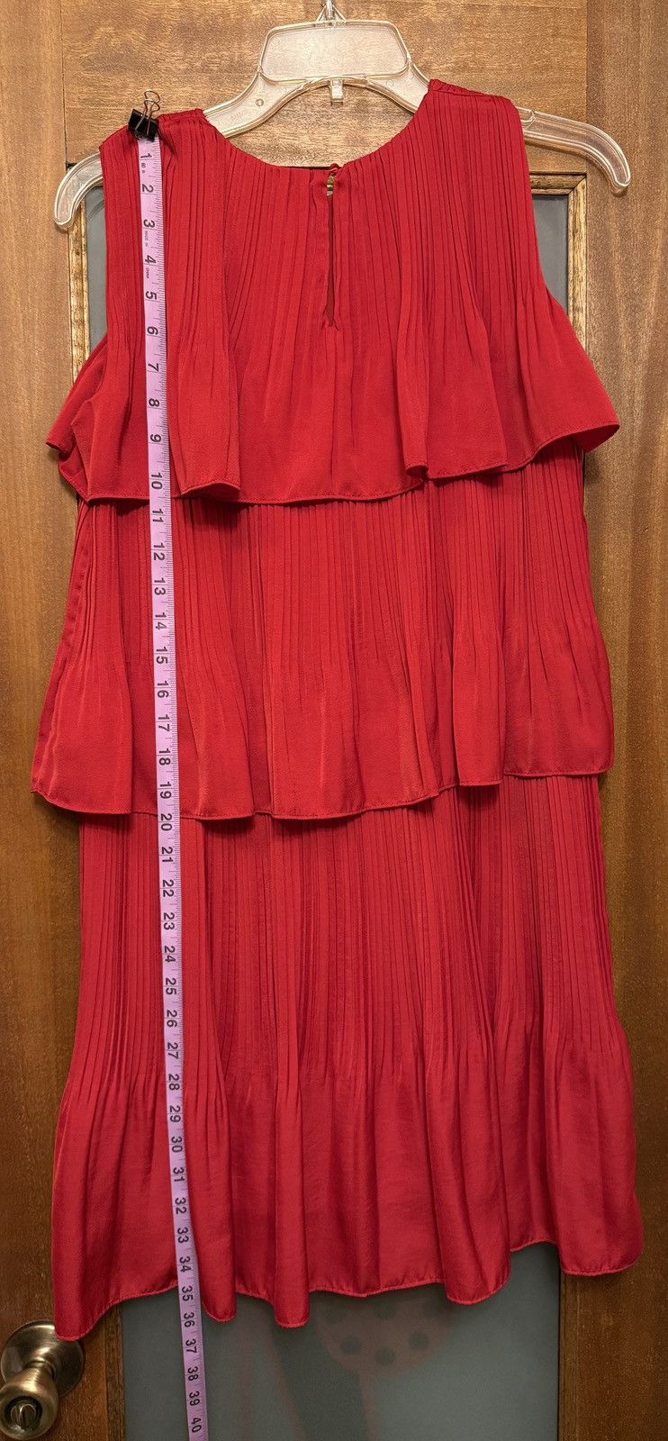 Maje Maje Women Apple Red Tiered Layered Ruffle Sleeveless Dress Size XS / US 0-2 / IT 36-38 - 9 Thumbnail