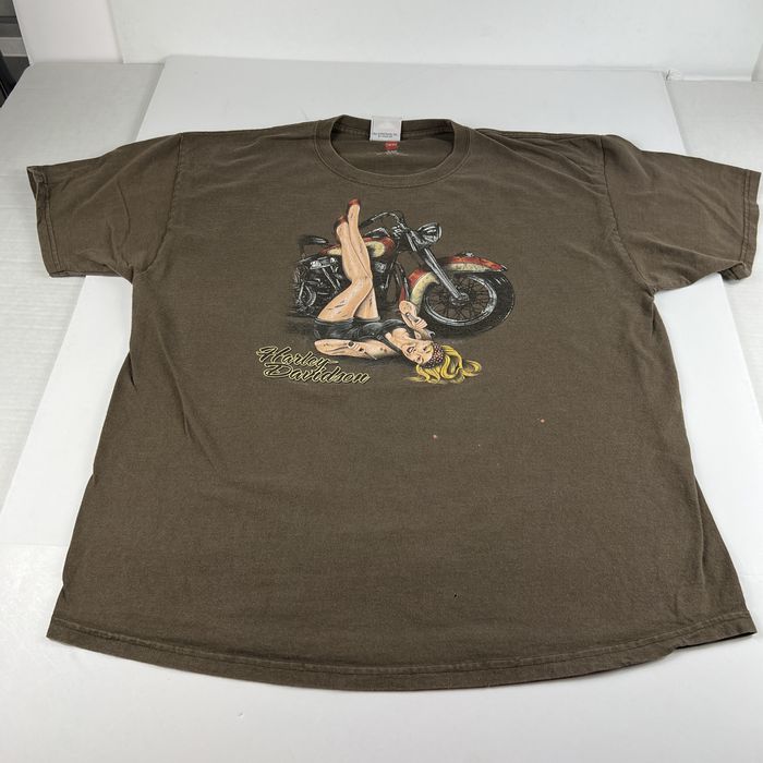 Harley Davidson Harley Davidson Pin Up Girl Shirt Faded Thrashed ...