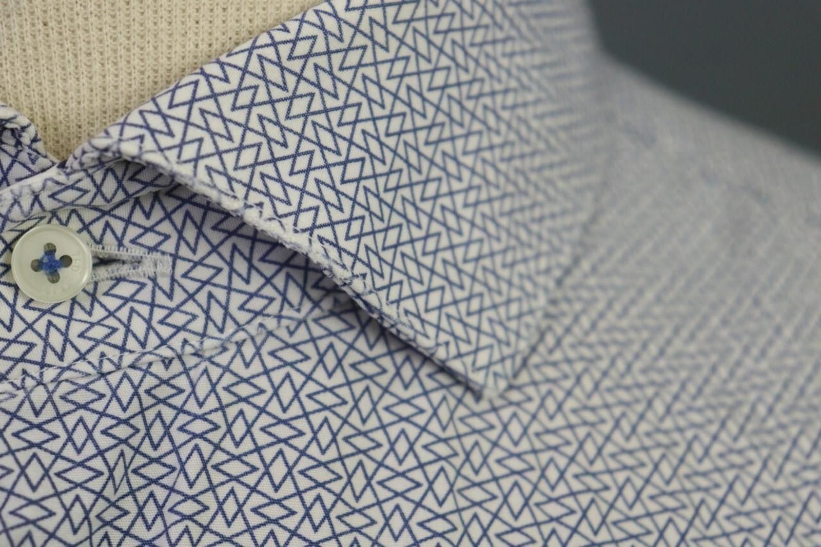Ted Baker Ted Baker Blue Geometric 100% Cotton Shirt Size 34/35 Size 38R - 7 Thumbnail