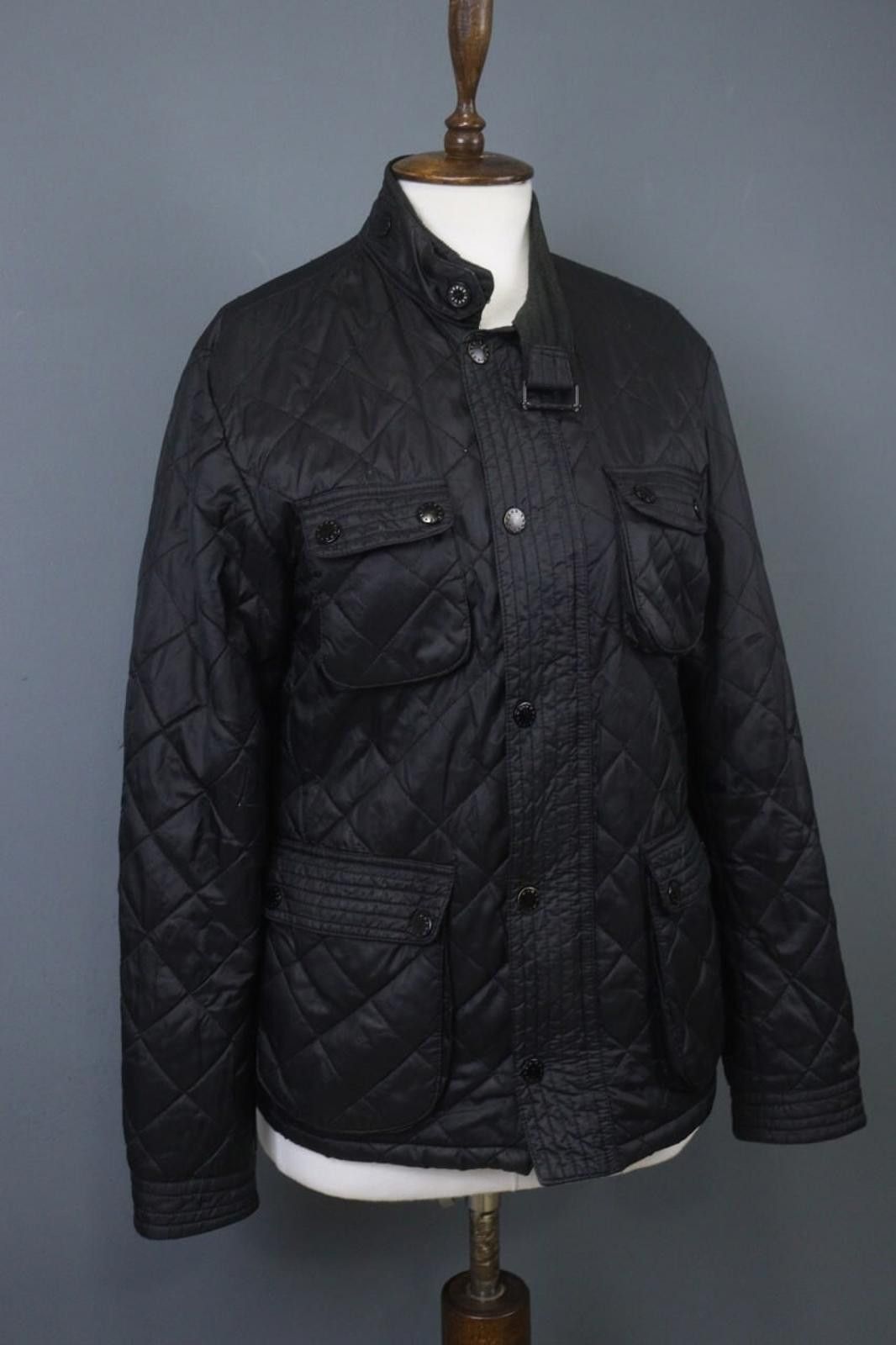 Barbour Barbour Black Belted Mock Neck Pocket Zip Quilted Jacket Size US M / EU 48-50 / 2 - 9 Thumbnail