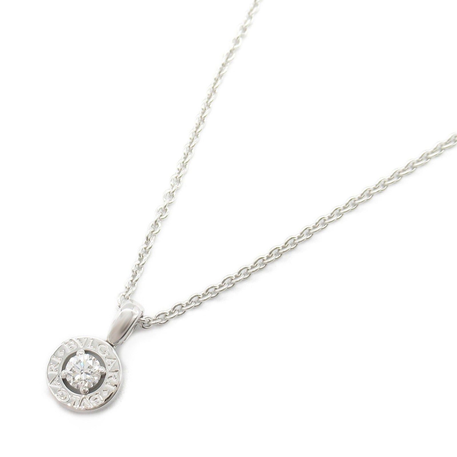 Bvlgari Bulgari Necklace 1Pd K18Wg (White Gold) Diamond Clear