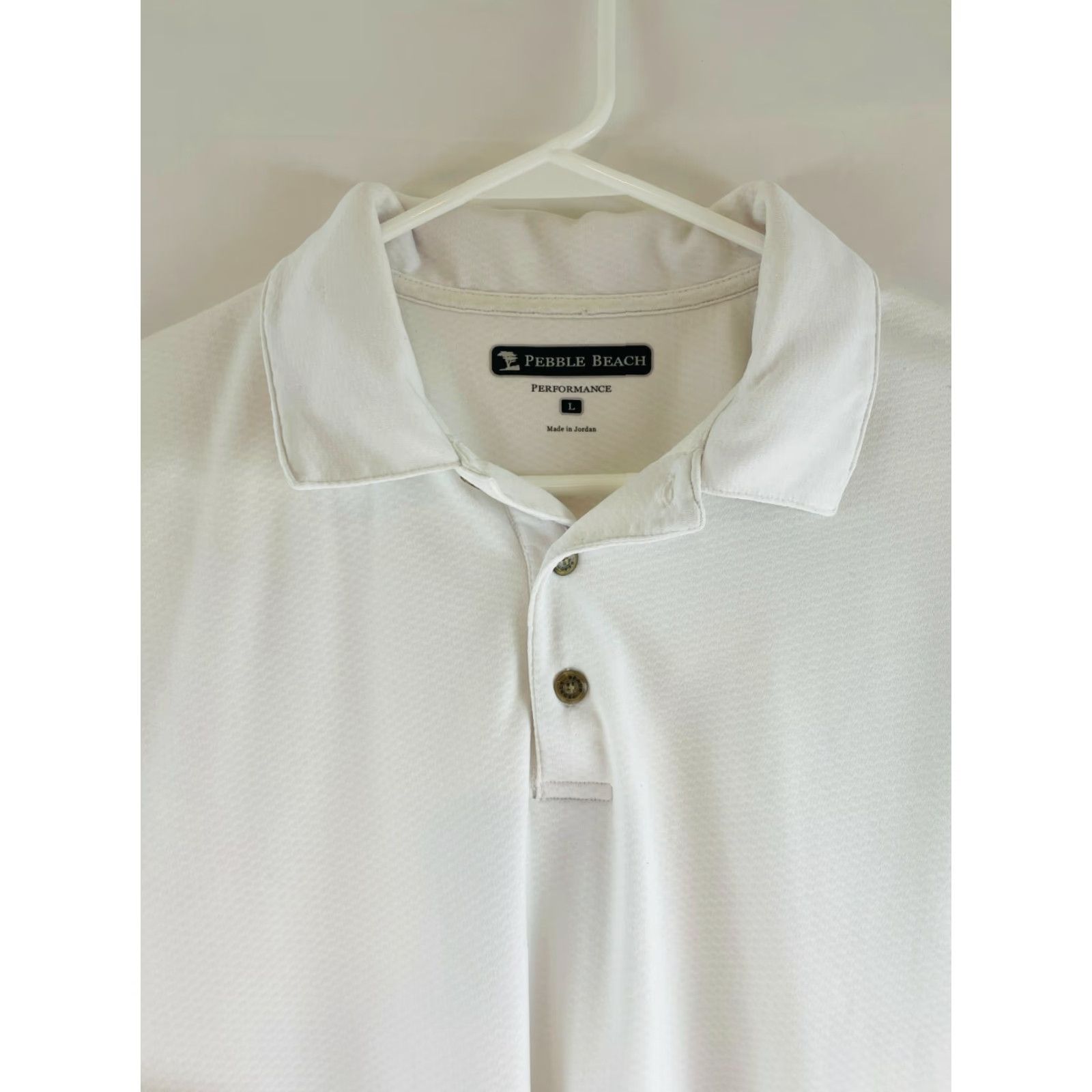 Vintage Pebble Beach Performance Polo Shirt Men's L White Short Sleeve 1/4 Button Golf Breathable Sports Shirt Regular Fit Size US L / EU 52-54 / 3 - 3 Thumbnail