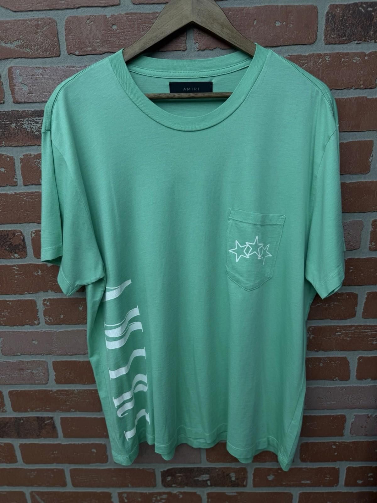 Amiri Size Medium- Amiri Tee Teal Blue Shirt Logo Size US M / EU 48-50 / 2 - 2 Thumbnail
