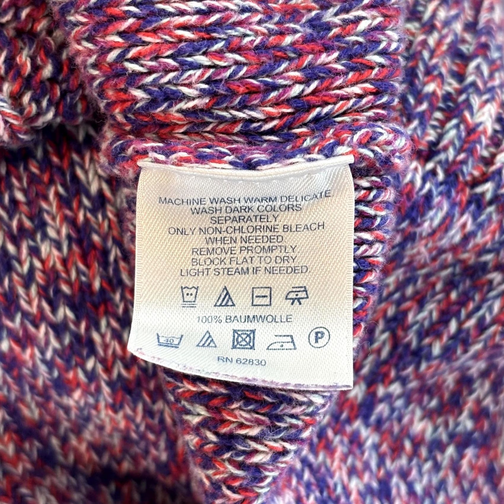 Lands' End Lands' End Sweater Womens XL Purple Marled Cable Knit Pullover Crewneck Knit Pullover Solid Pattern 100% Acrylic Mens? Size XL / US 12-14 / IT 48-50 - 3 Thumbnail